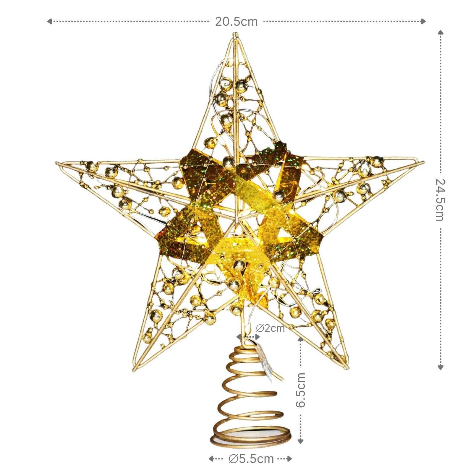 Christbaumspitze LED-Stern Baumspitze mit Licht Weihnachtsbaumspitze - Image 6