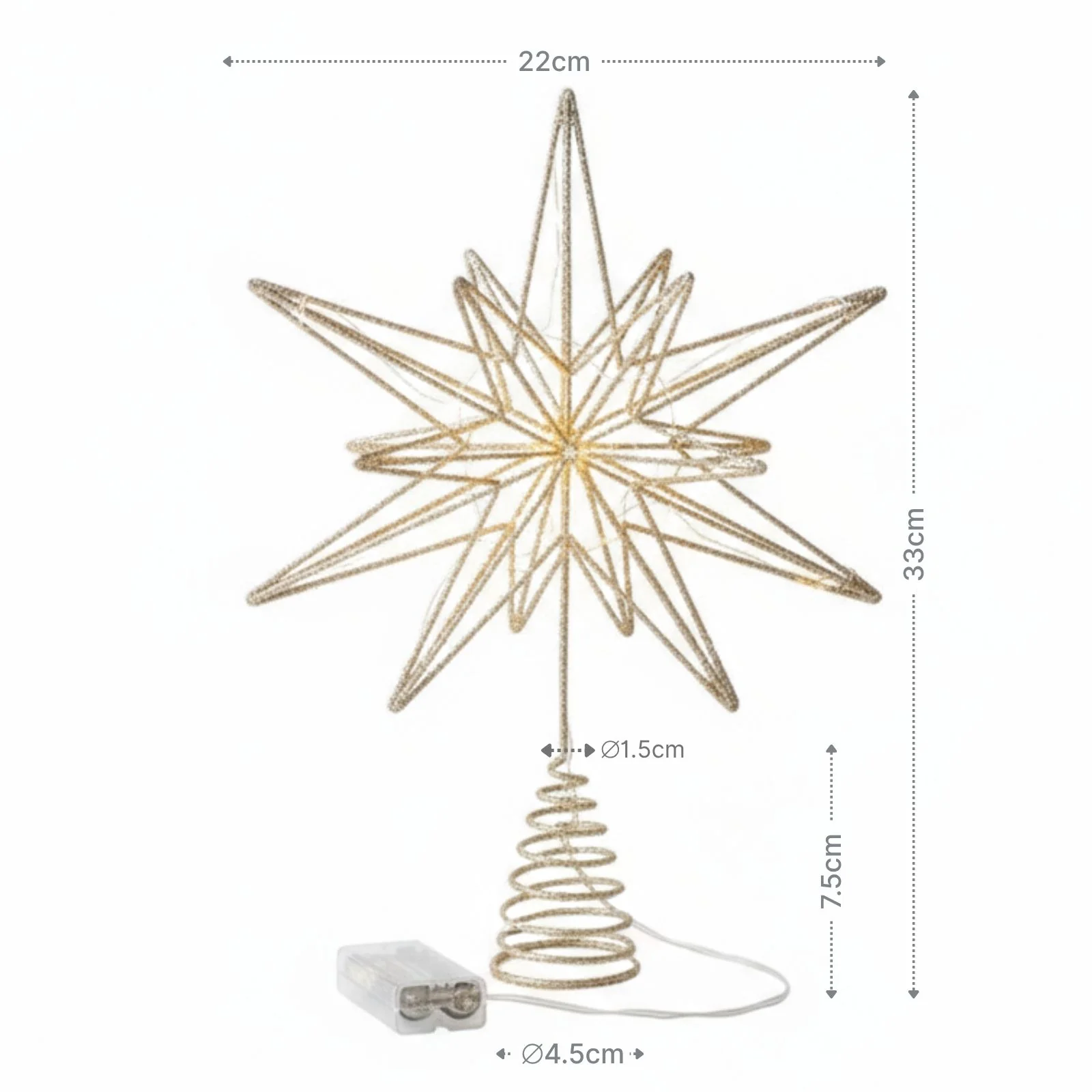 Christbaumspitze LED-Stern Weihnachtsbaumschmuck Weihnachtsdeko - Image 6