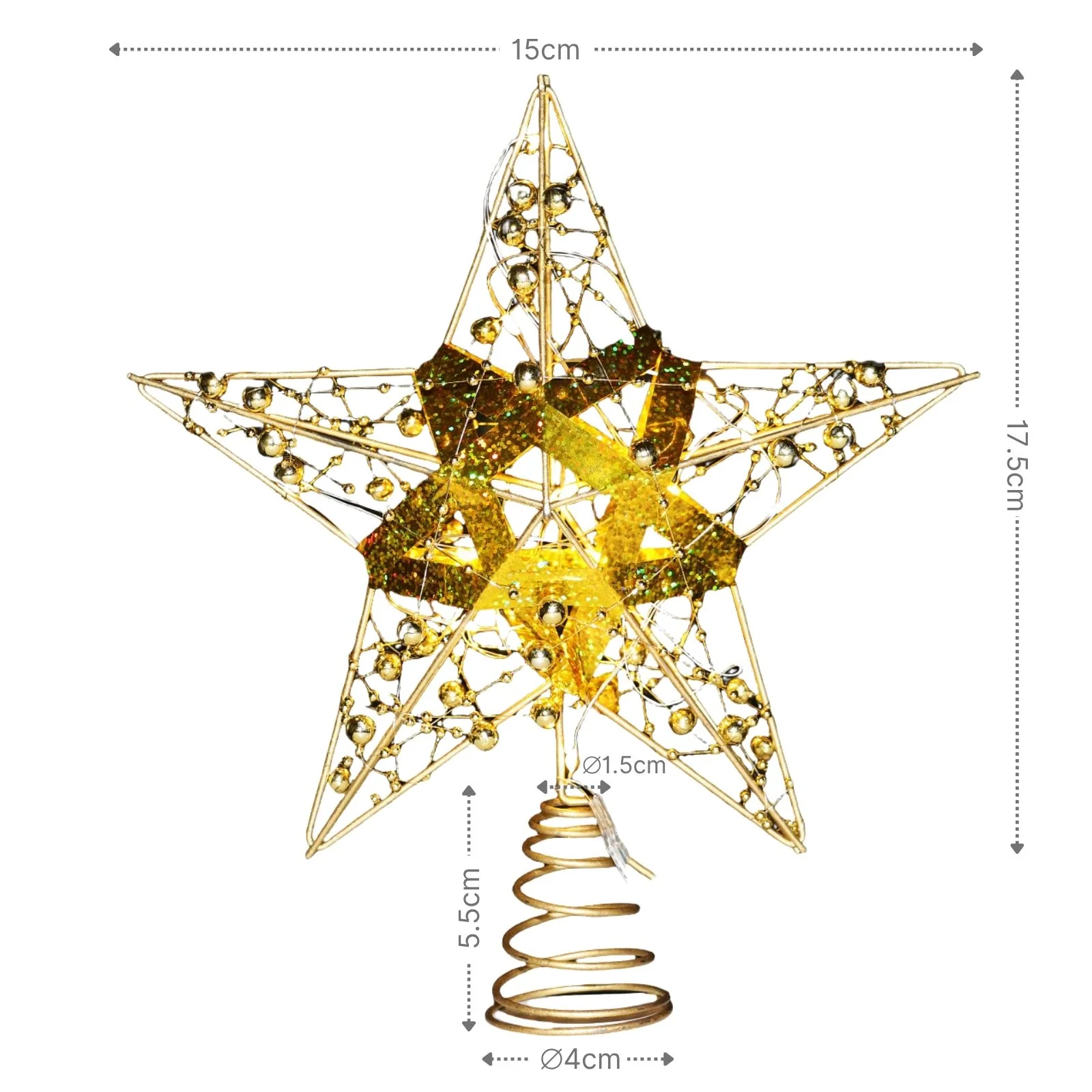 Christbaumspitze LED-Stern Weihnachtsbaumspitze Baumspitze mit Licht - Image 6