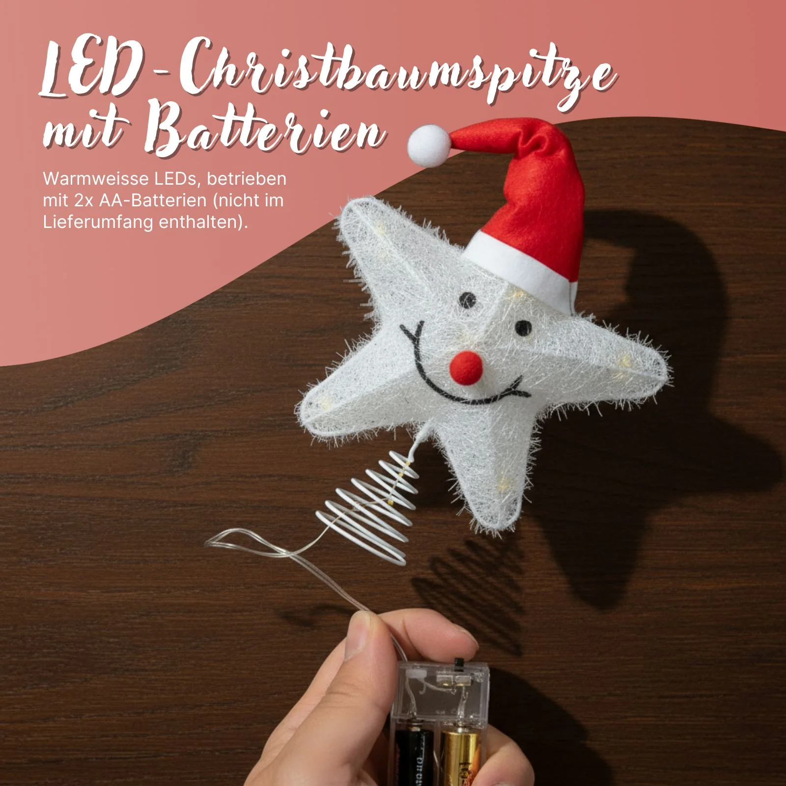 Christbaumspitze Weihnachtsbaumschmuck Weihnachtsdeko LED-Stern - Image 4