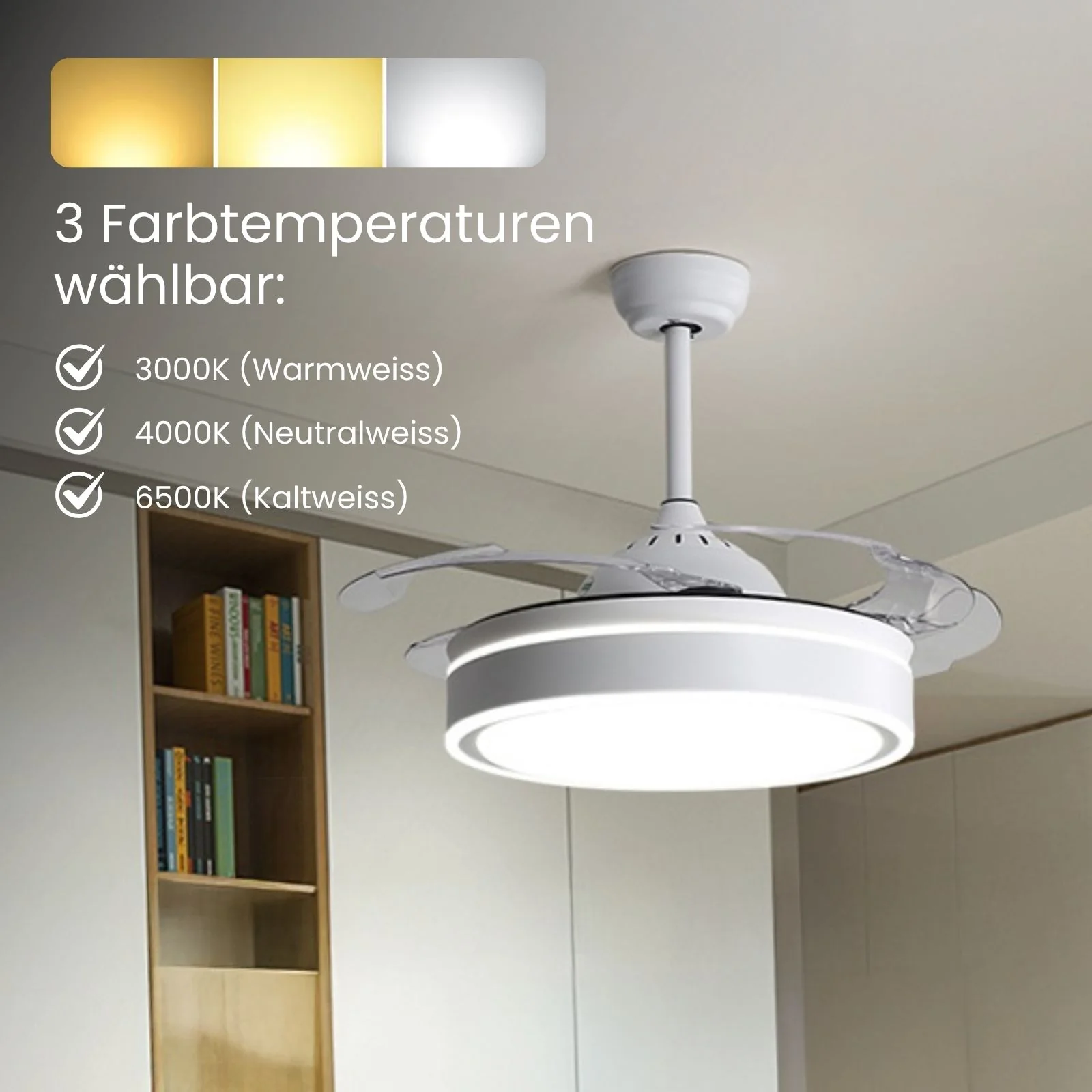 Deckenventilator mit LED-Beleuchtung Ventilator Deckengebläse - Image 3