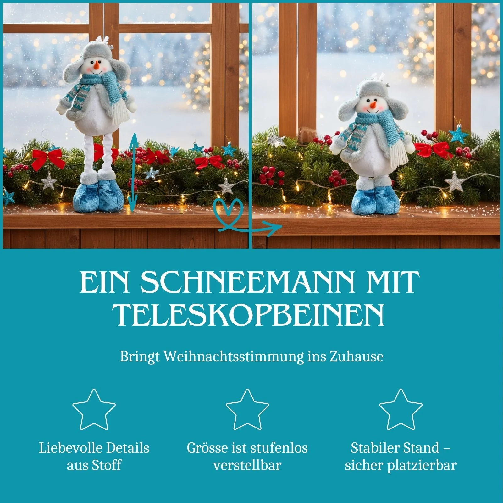 Deko-Schneemann Schneemannfigur Stehfigur Schneemann Dekofigur Winter - Image 4
