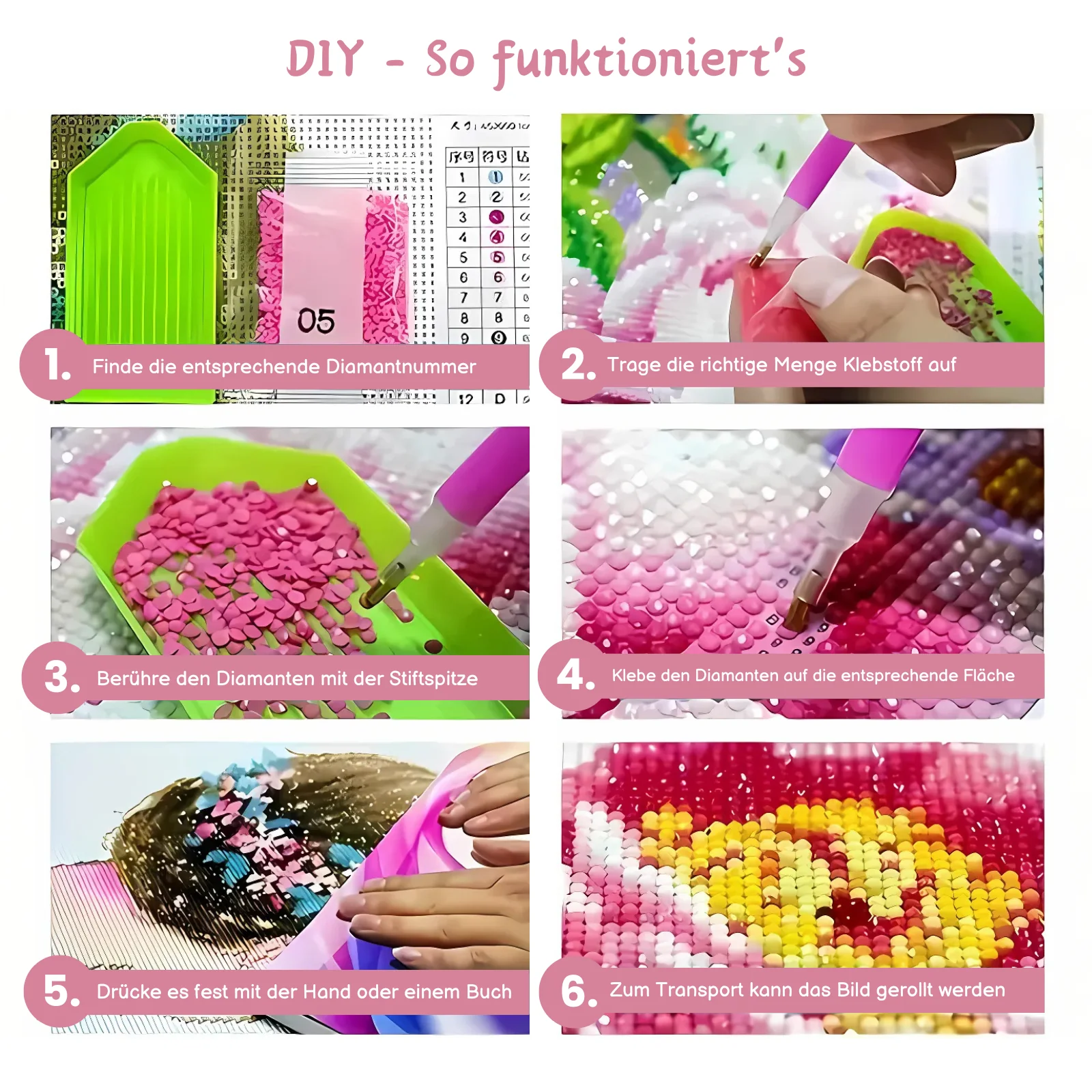 Diamond Painting Strasssteinbild DIY-Diamantgemälde Diamantmalerei Bastelset - Image 2