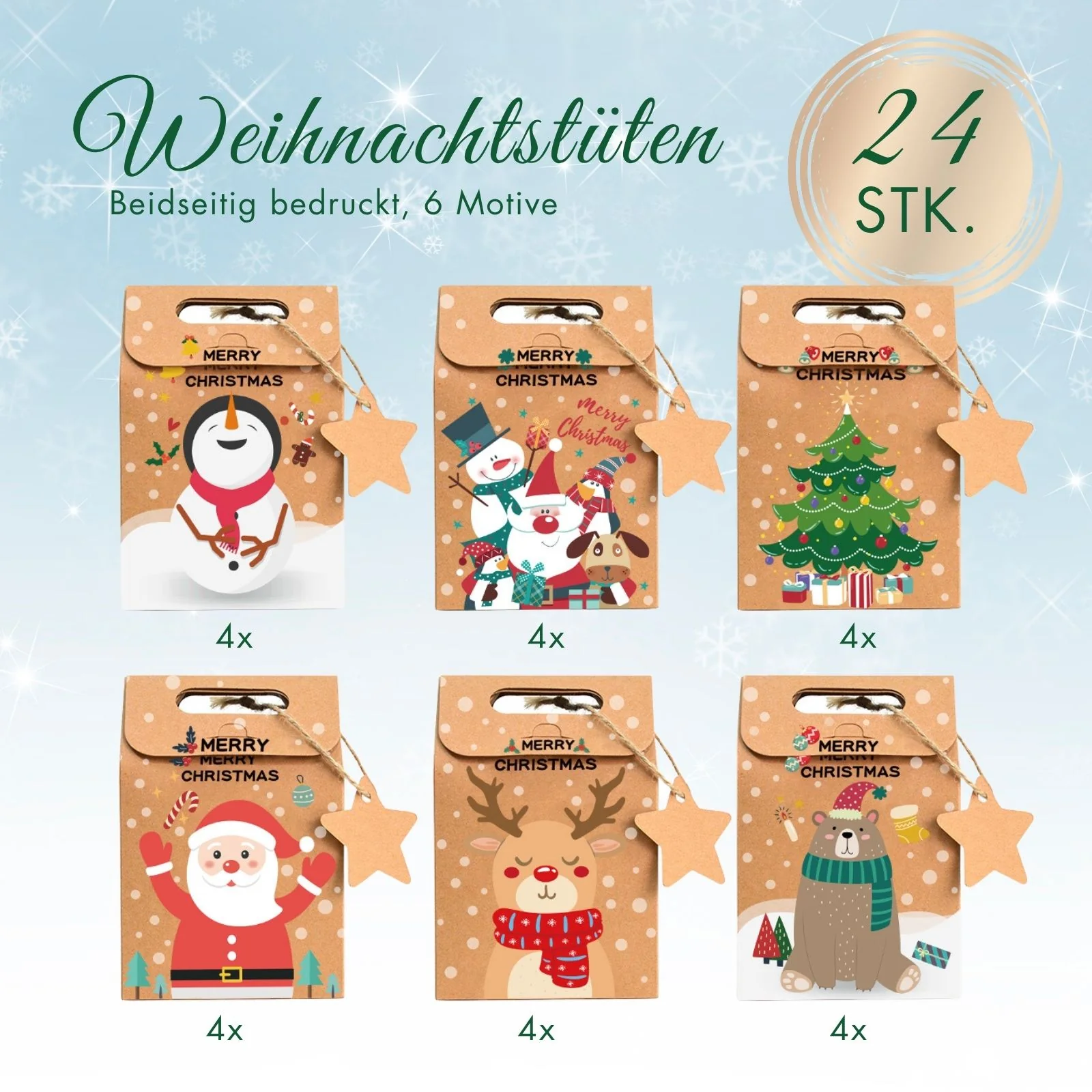 DIY Adventskalender Adventskalender-Säckli Weihnachts-Tüten Tütenset - Image 3