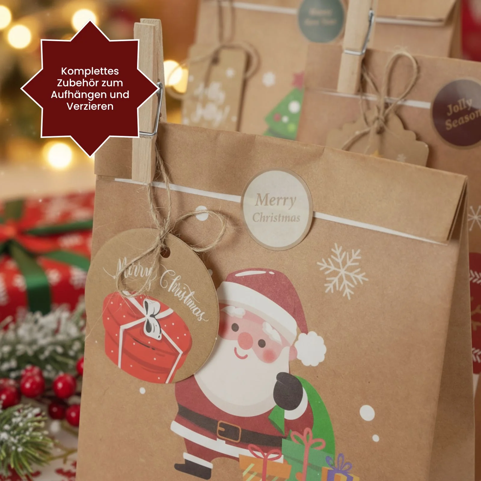 DIY Adventskalender Weihnachts-Tüten Adventskalender-Säckli Tütenset - Image 3