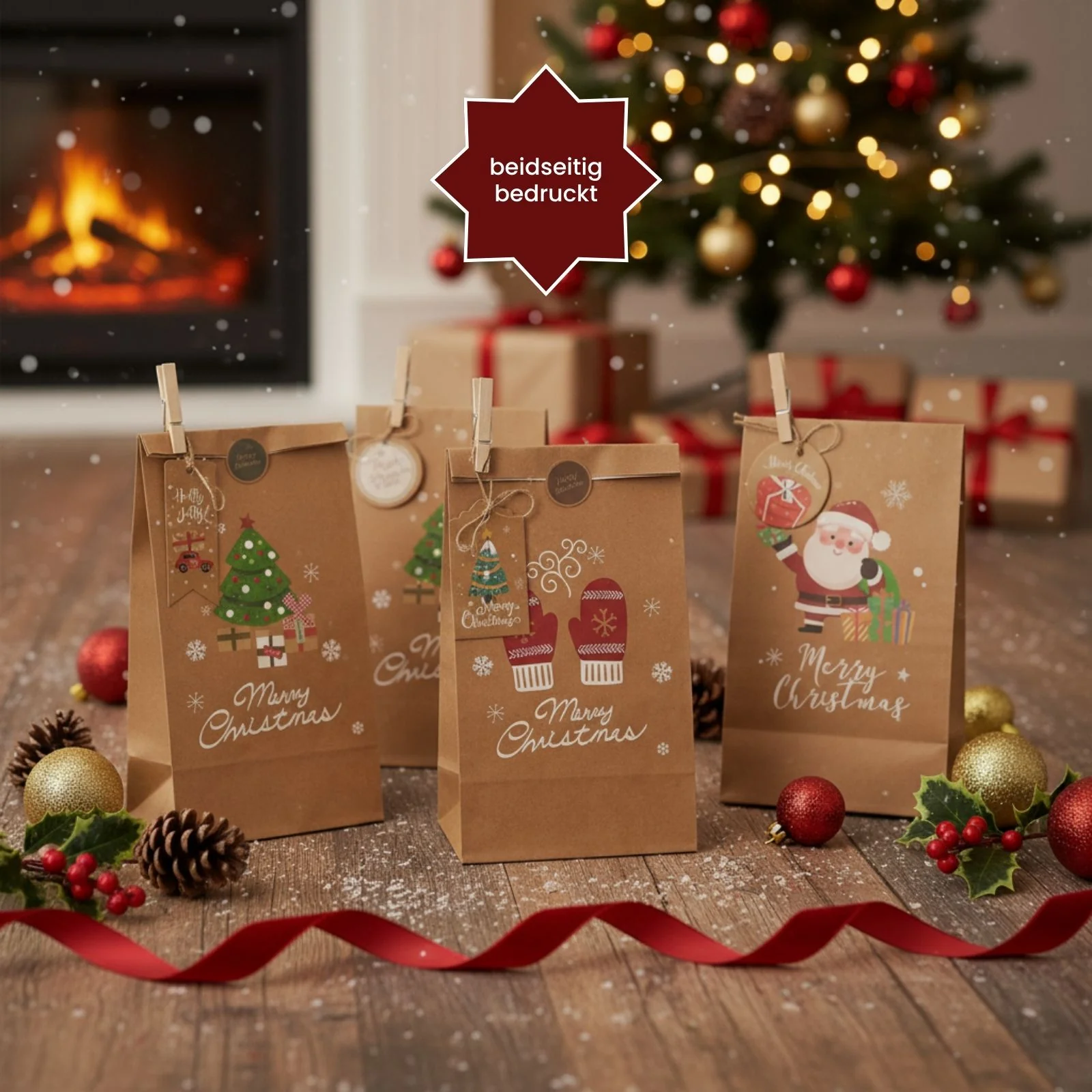 DIY Adventskalender Weihnachts-Tüten Adventskalender-Säckli Tütenset - Image 6