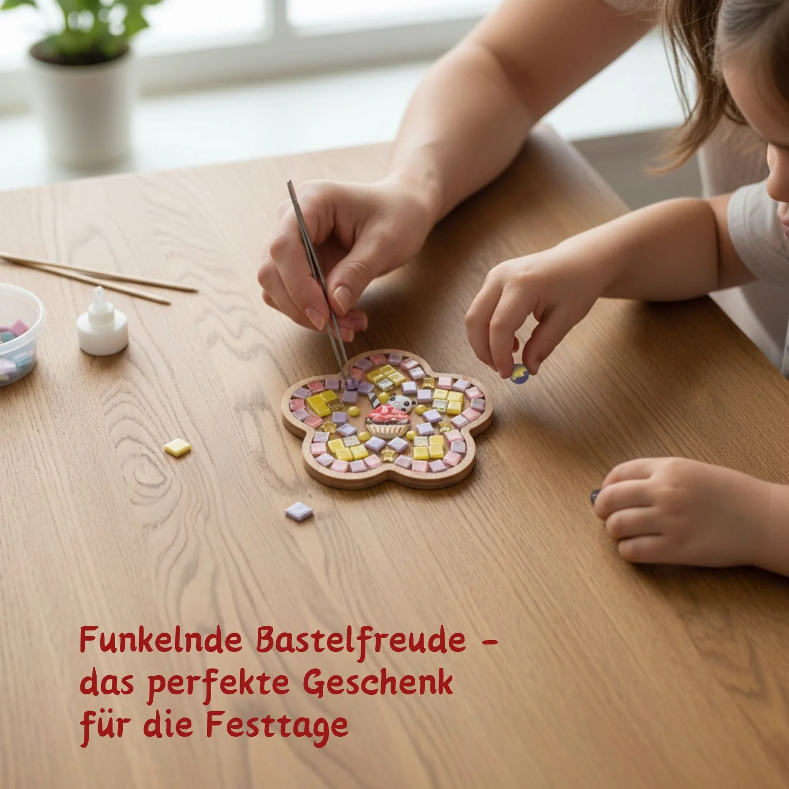 DIY-Mosaik-Bastelset Panda Mosaik-Untersetzer Blumen-Untersetzer - Image 4
