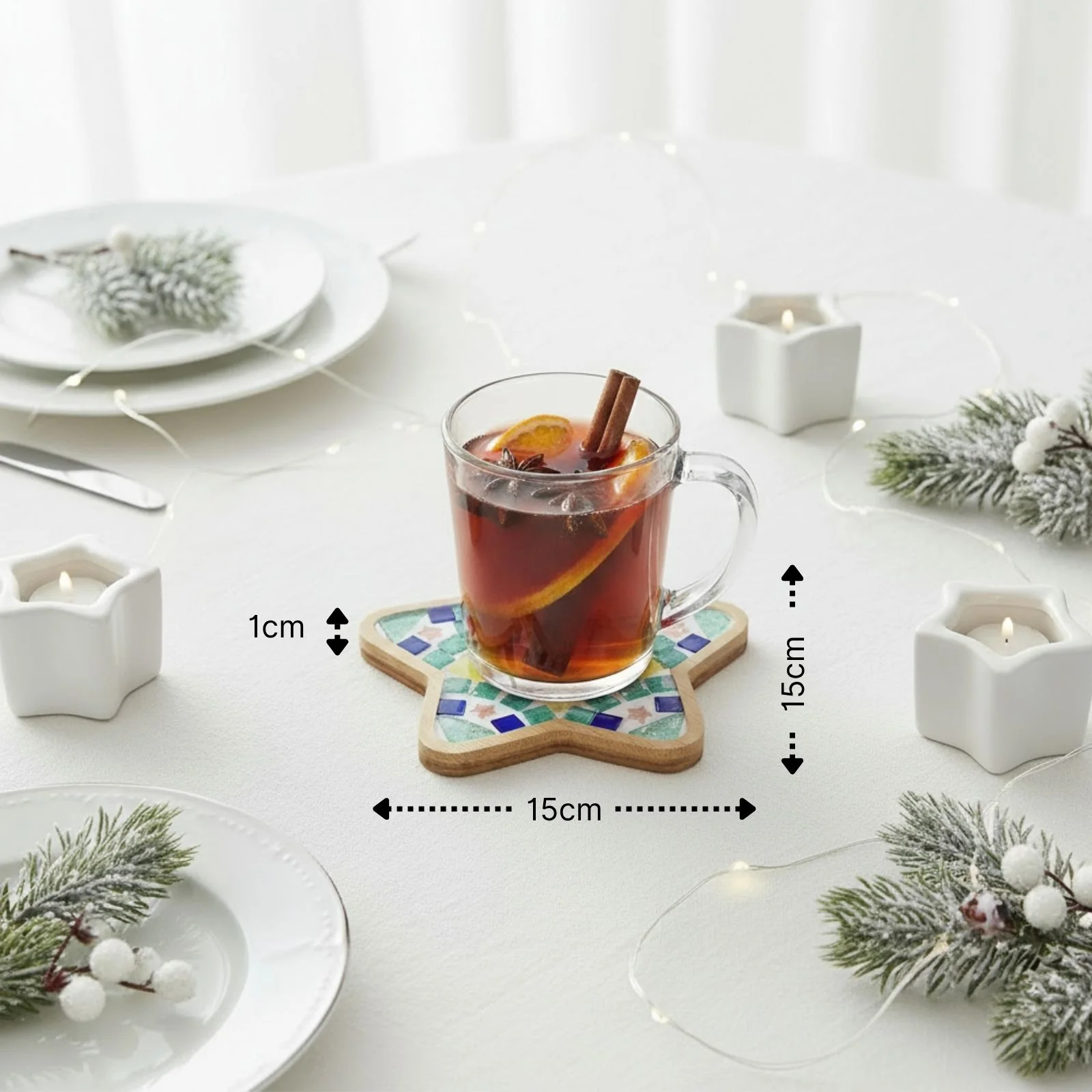 DIY-Mosaik-Bastelset Schneemann Mosaik-Untersetzer Stern-Untersetzer - Image 7