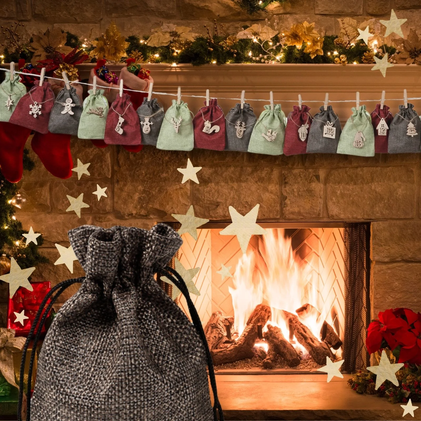 Do-It-Yourself-Adventskalender Weihnachtskalender zum Befüllen Jutebeutel - Image 5