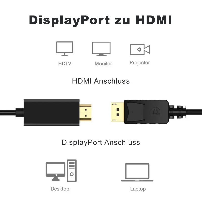 DP zu HDMI Kabel 5m DisplayPort zu HDMI DP zu HDMI-Anschlusskabel - Image 6