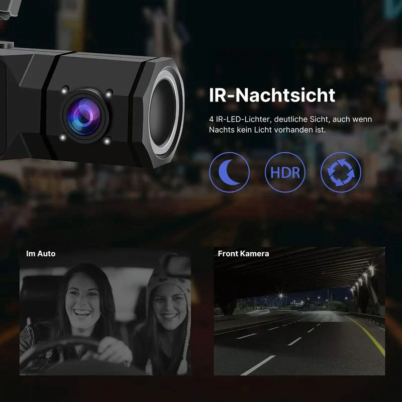 Dual-Dashcam Full-HD Autofront-Kamera Onboard-Kamera Innenraum Auto - Image 4