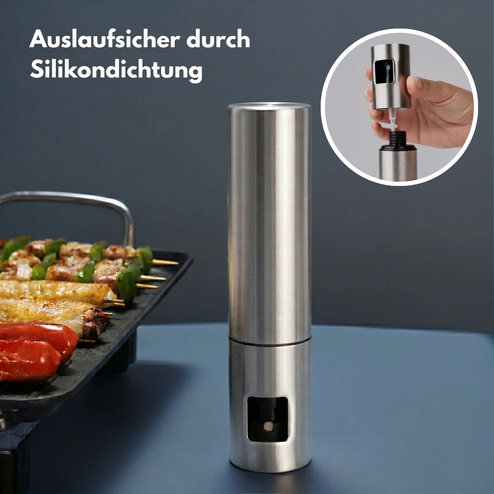 Edelstahl-Ölsprühflasche Essig-Sprüher Ölspender Ölzerstäuber - Image 6