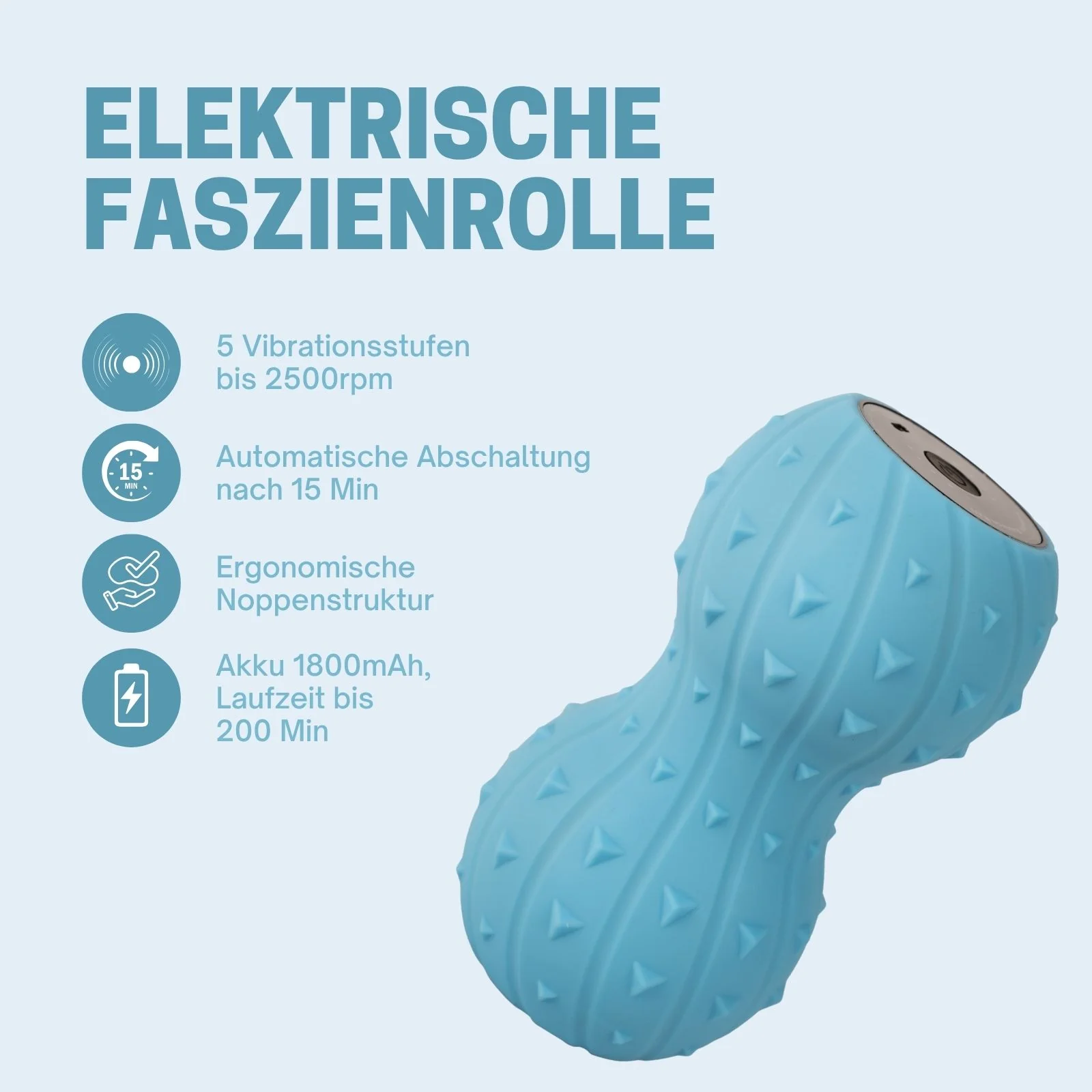 Elektrische Faszienrolle Vibrations-Massagerolle Fitnessrolle Knierolle - Image 2