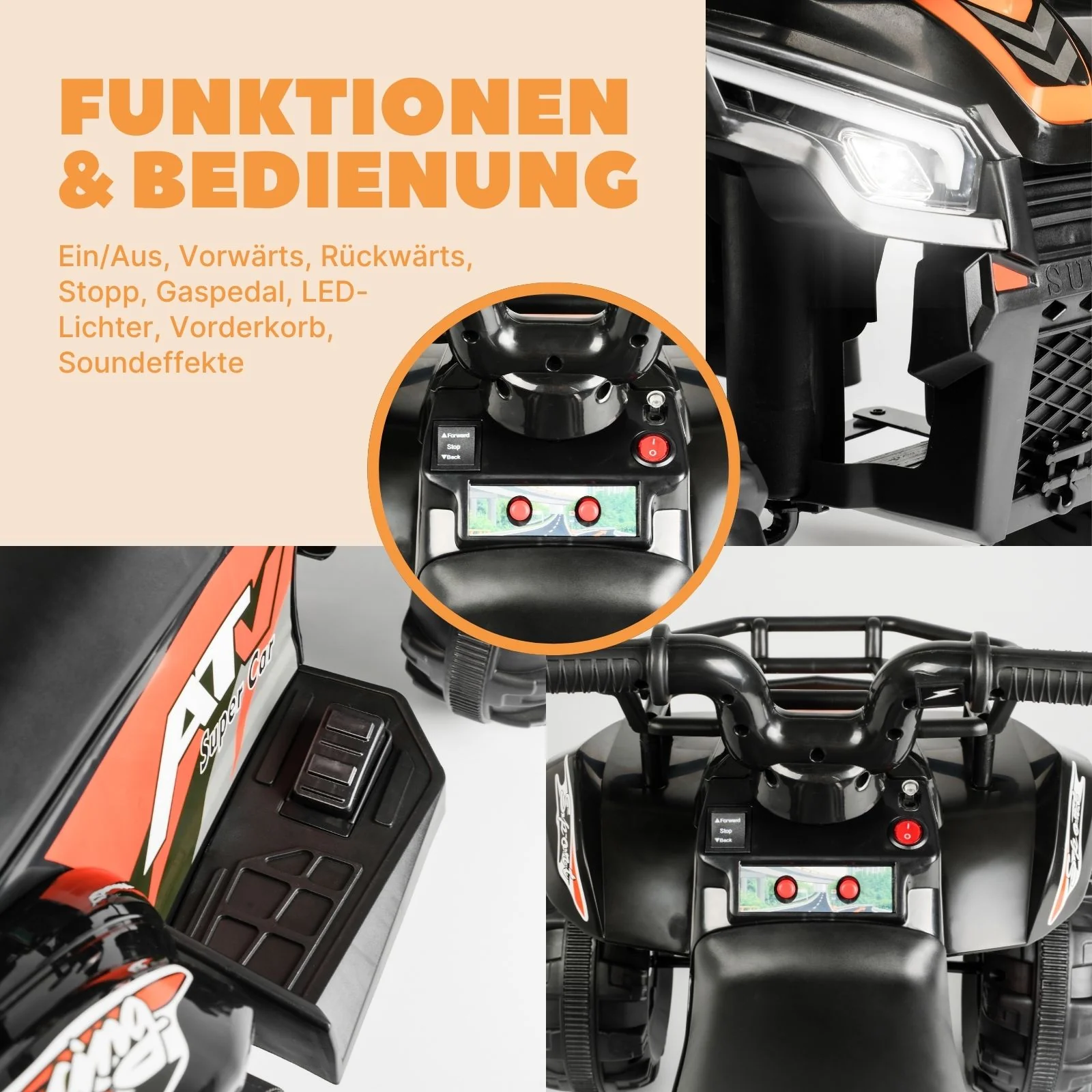 Elektro-Quad für Kinder Elektrofahrzeug Kinderfahrzeug Spielzeug ATV - Image 5