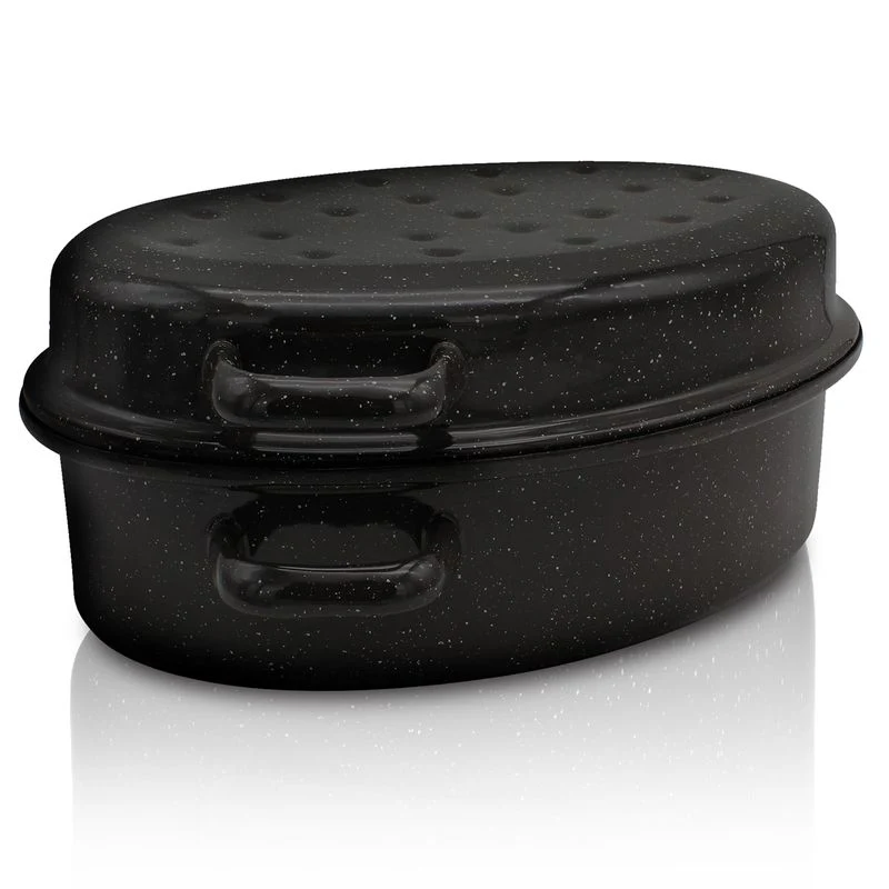 Emaille-Gansbräter Schmorbräter Bratschale Schmortopf Backofenform