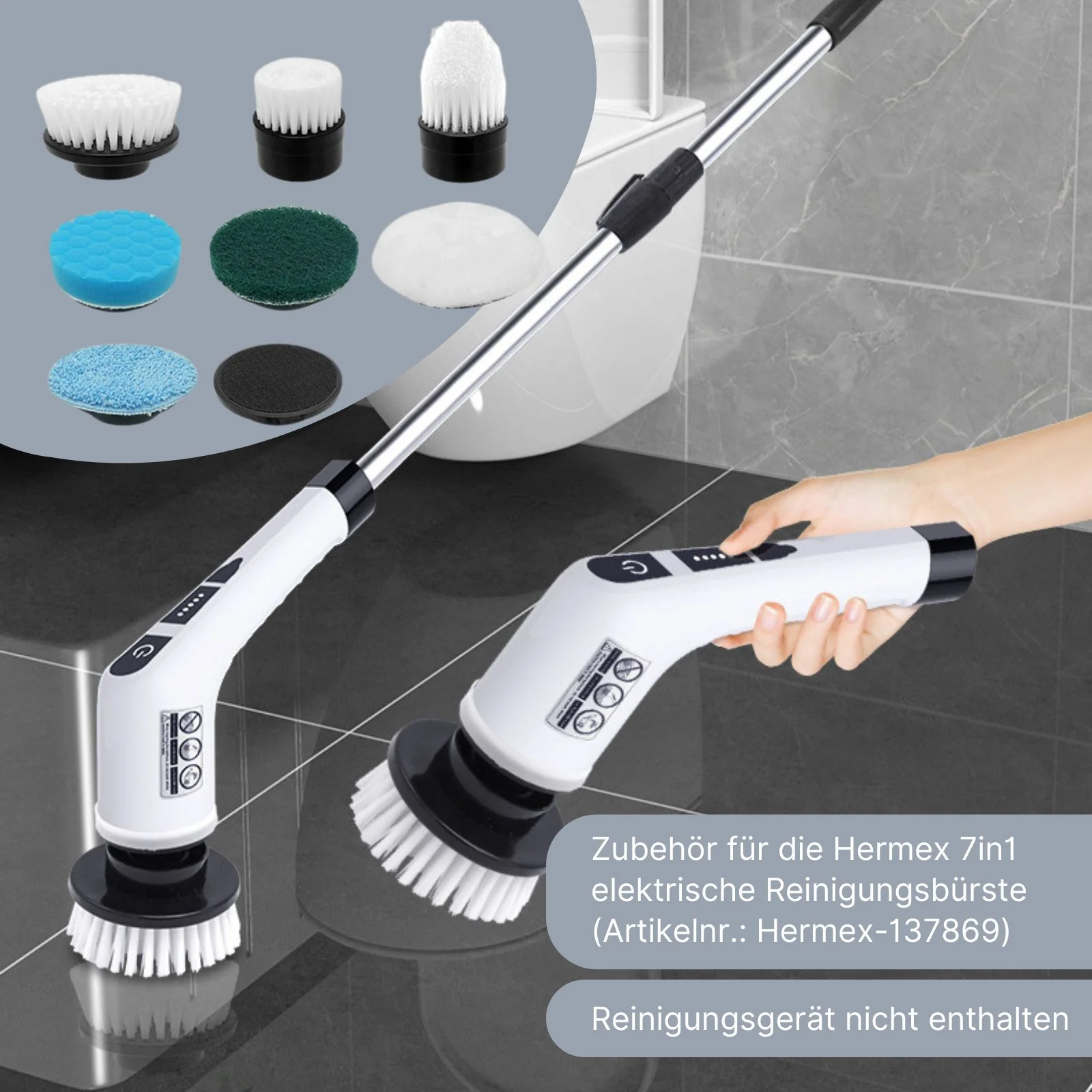Ersatzbürsten für elektrische Reinigungsbürste Reinigungswerkzeug Schrubber - Image 2