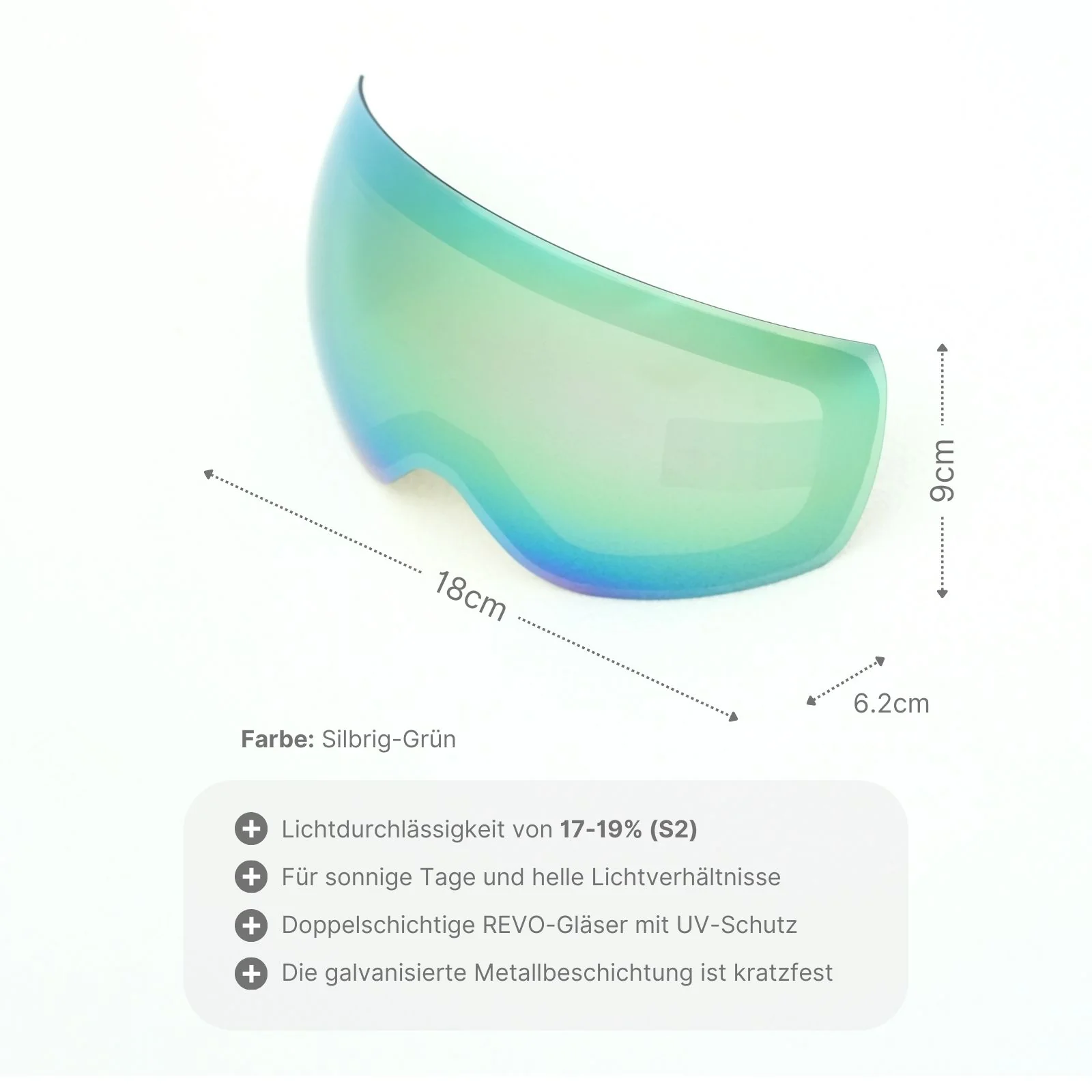 Ersatzglas für magnetische Skibrille Skibrillenglas Wechselglas Snowboardbrillenglas - Image 2