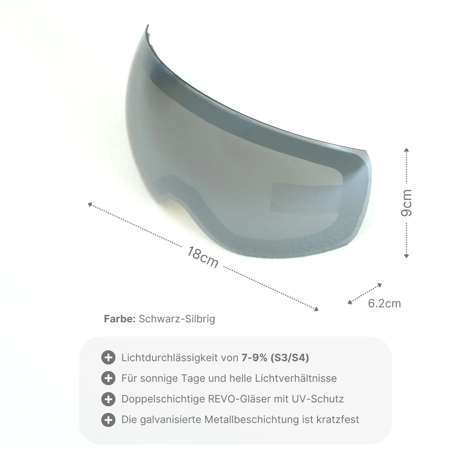 Ersatzglas für magnetische Skibrille Wechselglas Snowboardbrillenglas Skibrillenglas - Image 2