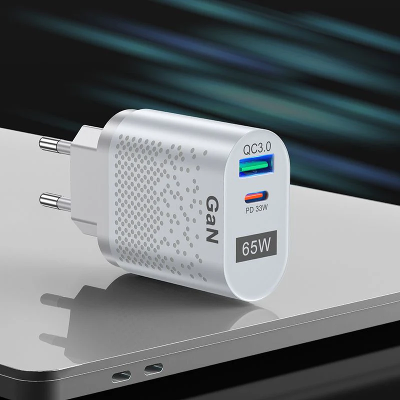 GaN 2-Port Fast Charger USB-C + USB-A Schnellladeadapter Ladegerät - Image 2