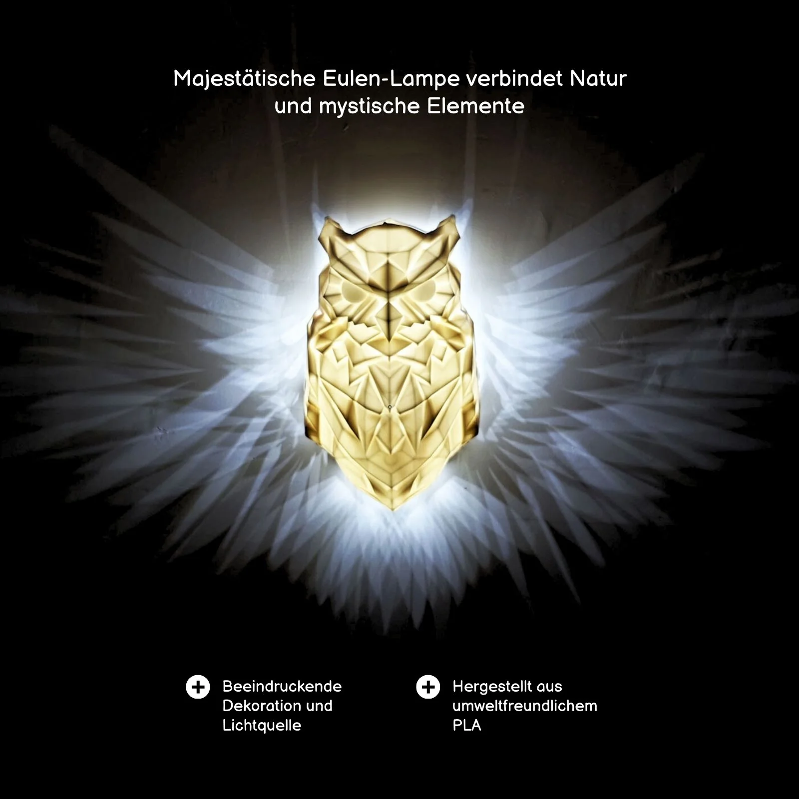 Eulen-Lampe Nachtlicht Dekorationslampe Wandlampe Wandleuchte Dekoration - Image 2