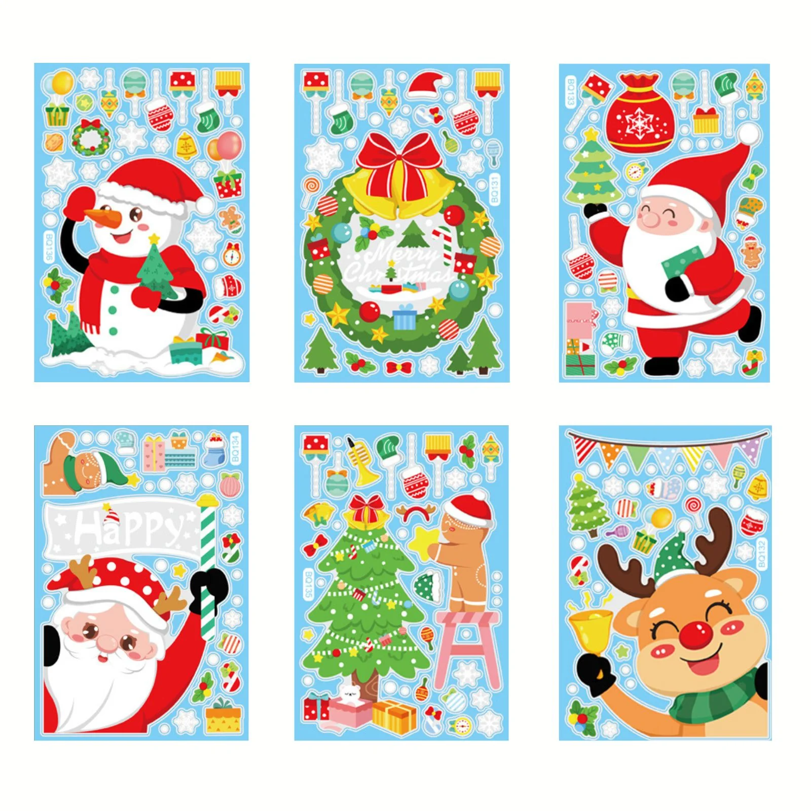 Fensterbilder klebbar Merry Christmas Weihnachtssticker für Kinderfenster Weihnachtsaufkleber - Image 3