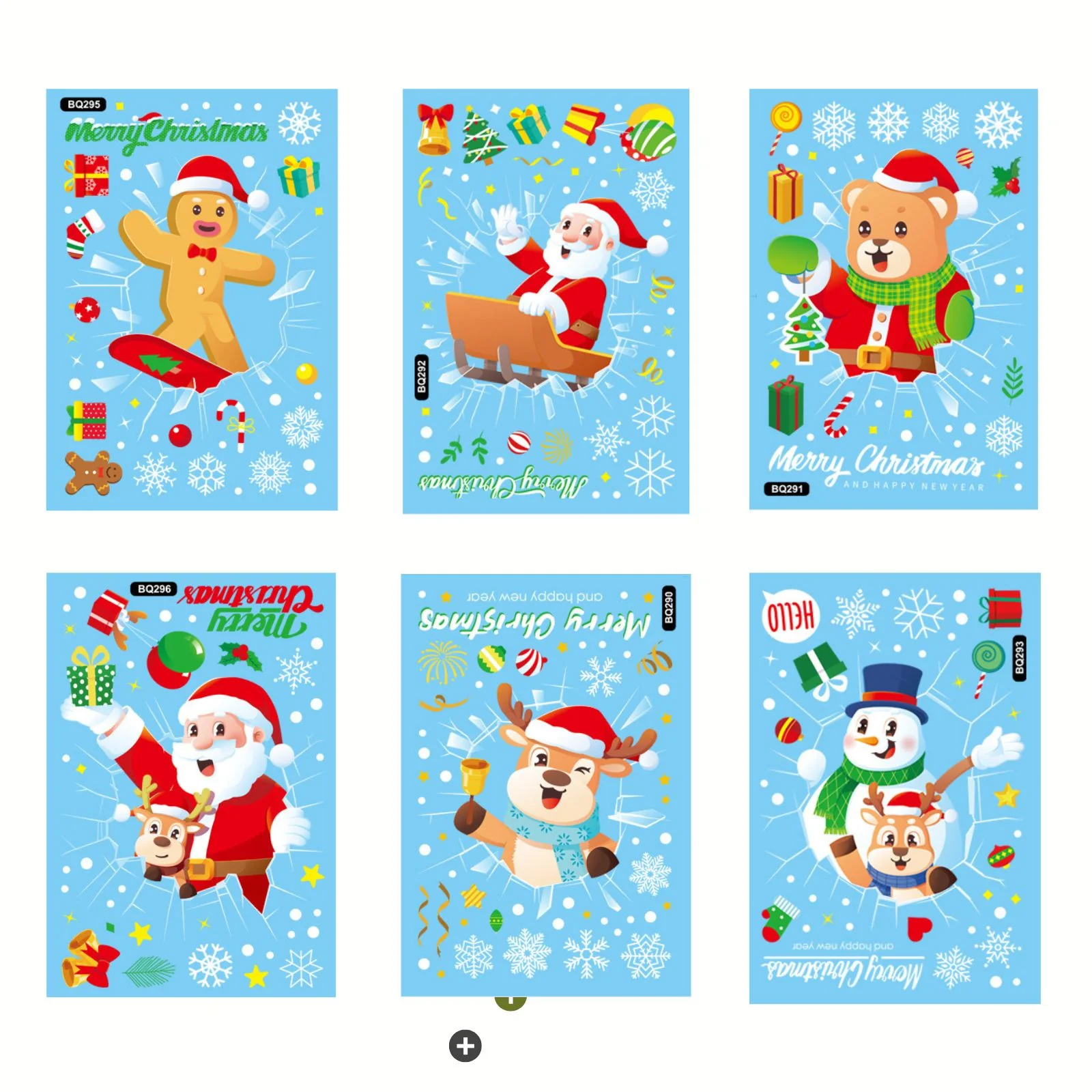 Fensterbilder Weihnachtsaufkleber für Fenster Weihnachtssticker Merry Christmas - Image 3