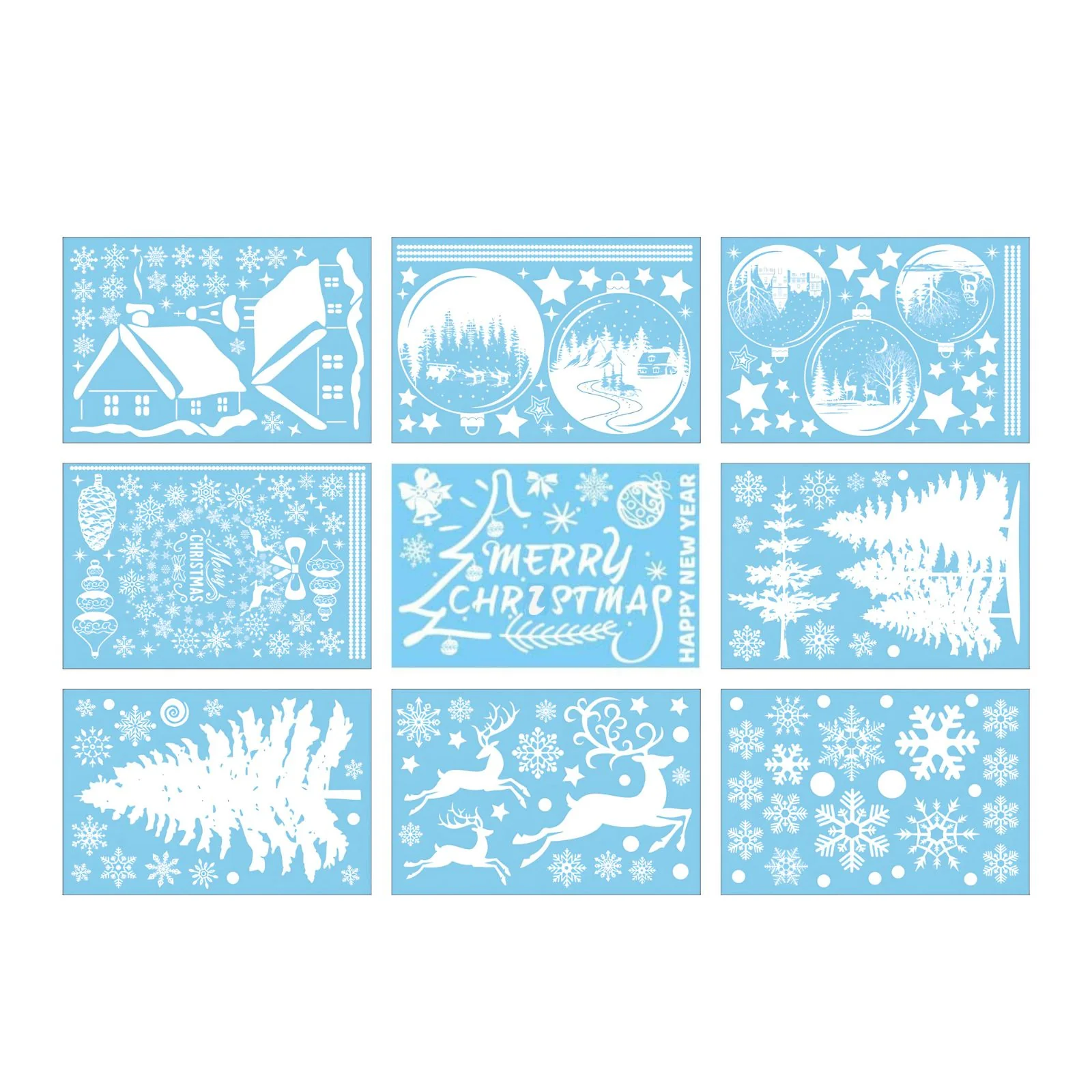 Fenstersticker Merry Christmas Happy New Year Weihnachtsaufkleber DIY Deko Glasfenster - Image 3