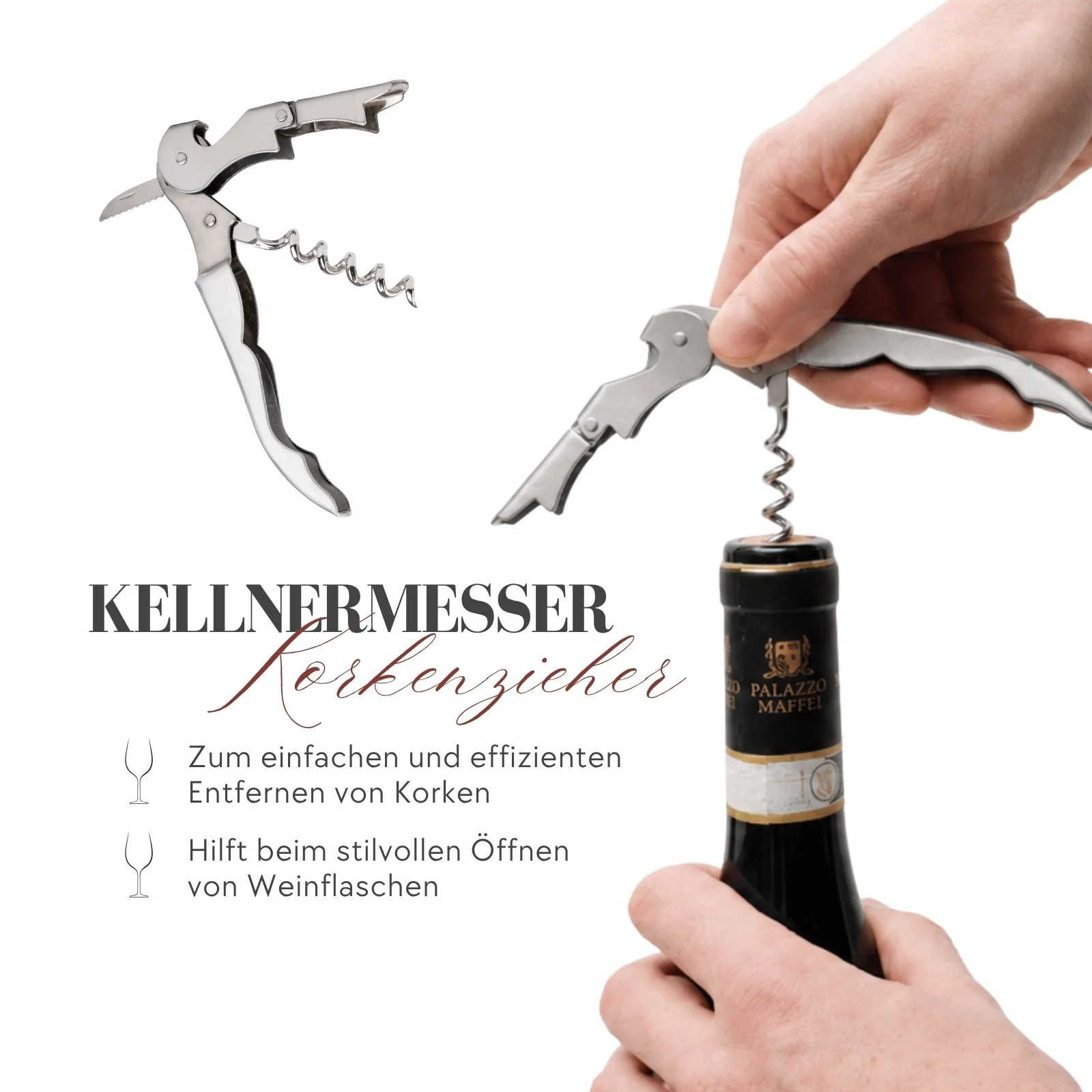 Flaschenöffner-Set Weinausgiesser Weinöffner Weinstopper Korkenzieher - Image 3