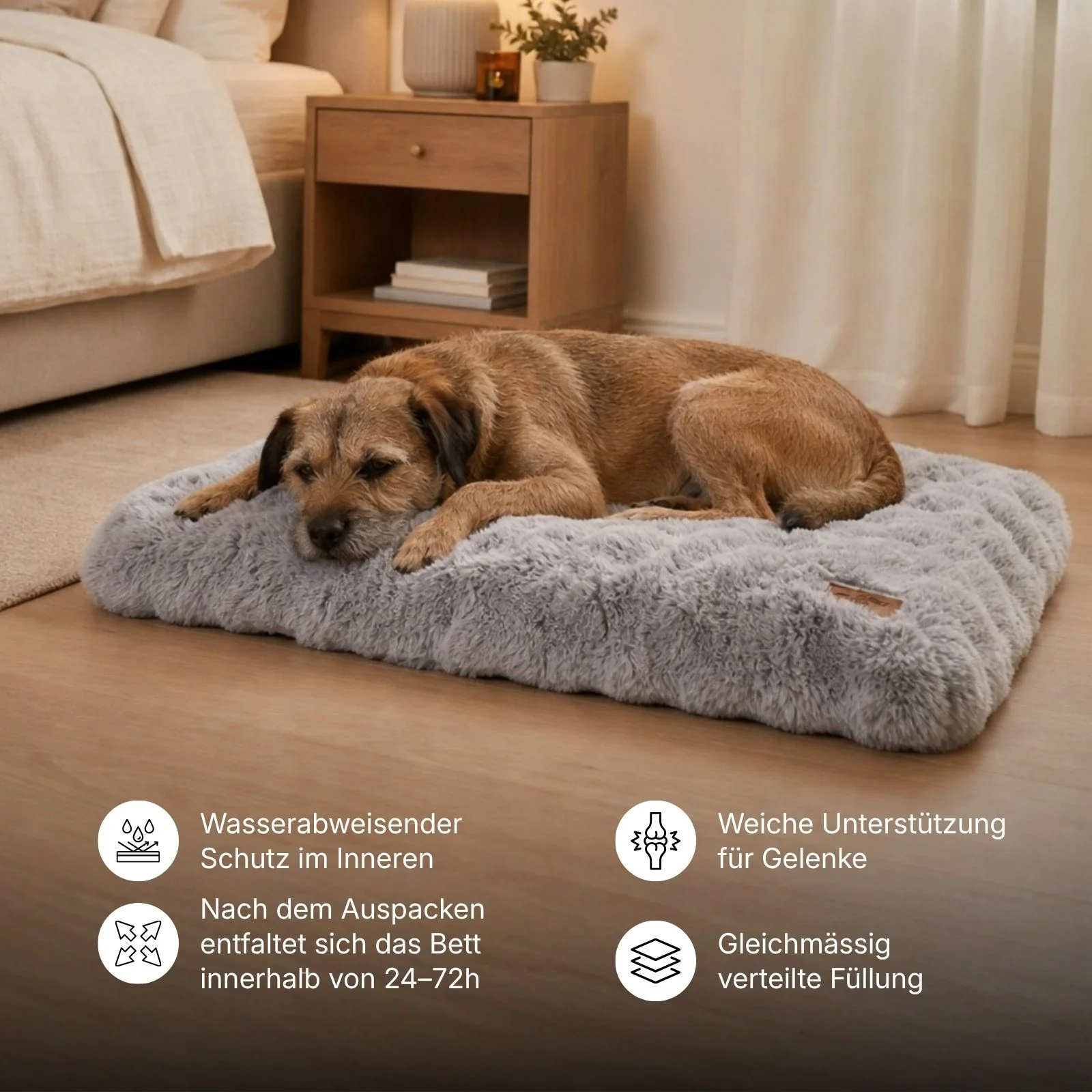 Hundebett Grösse L Kuschelbett Haustierbett Hundekissen Schlafplatz - Image 4