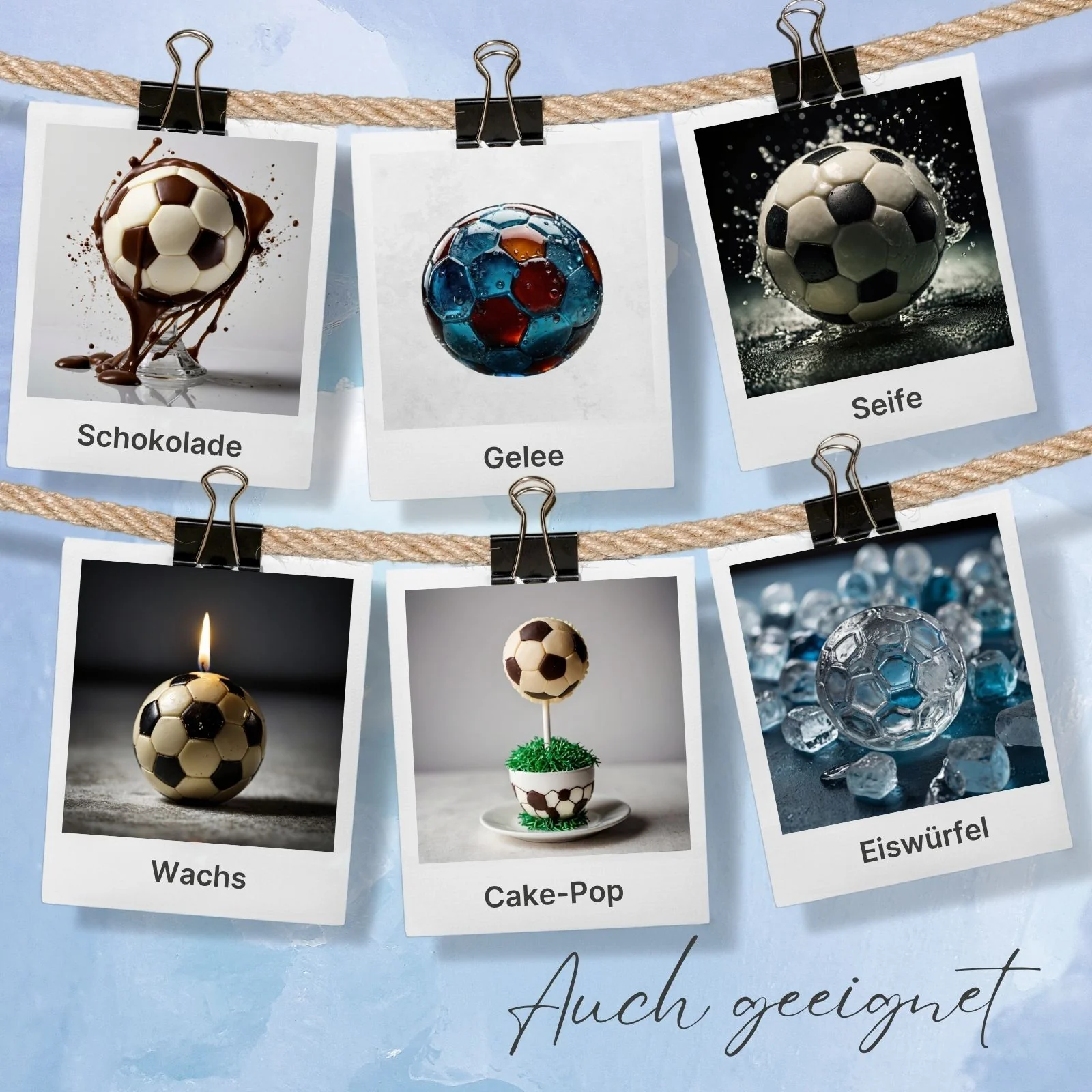 Fussball-Eiswürfelform Eiswürfelbereiter Silikonform Cake-Pop-Form - Image 5