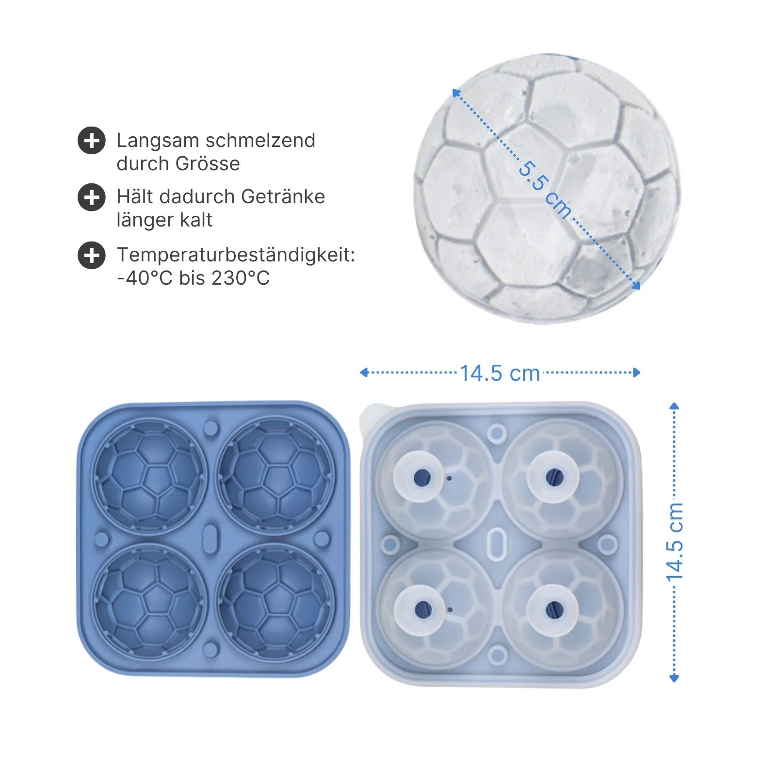Fussball-Eiswürfelform Eiswürfelbereiter Silikonform Cake-Pop-Form - Image 6
