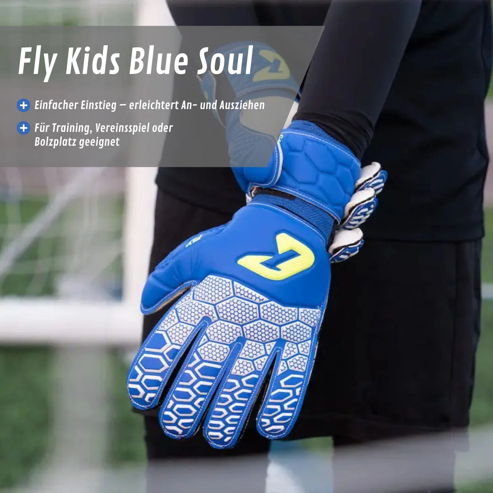 Fussballhandschuhe Fly Kids Blue Soul Gr. 3 Torwart Goalie Handschuhe - Image 2