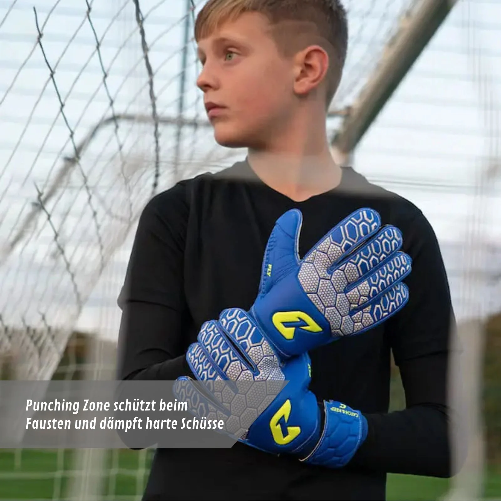 Fussballhandschuhe Fly Kids Blue Soul Gr. 6 Torwart Goalie Handschuhe - Image 3