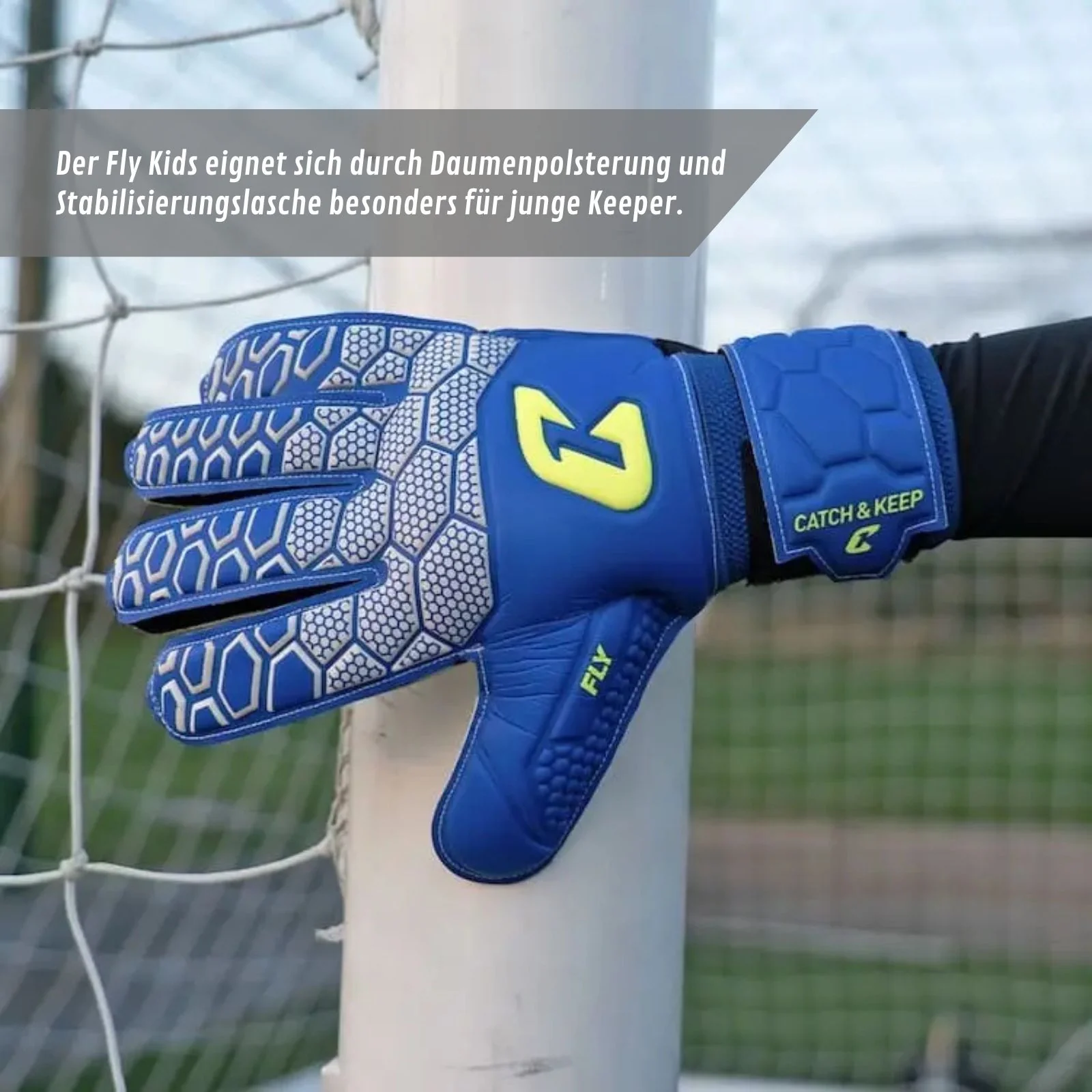 Fussballhandschuhe Fly Kids Blue Soul Gr. 6 Torwart Goalie Handschuhe - Image 6