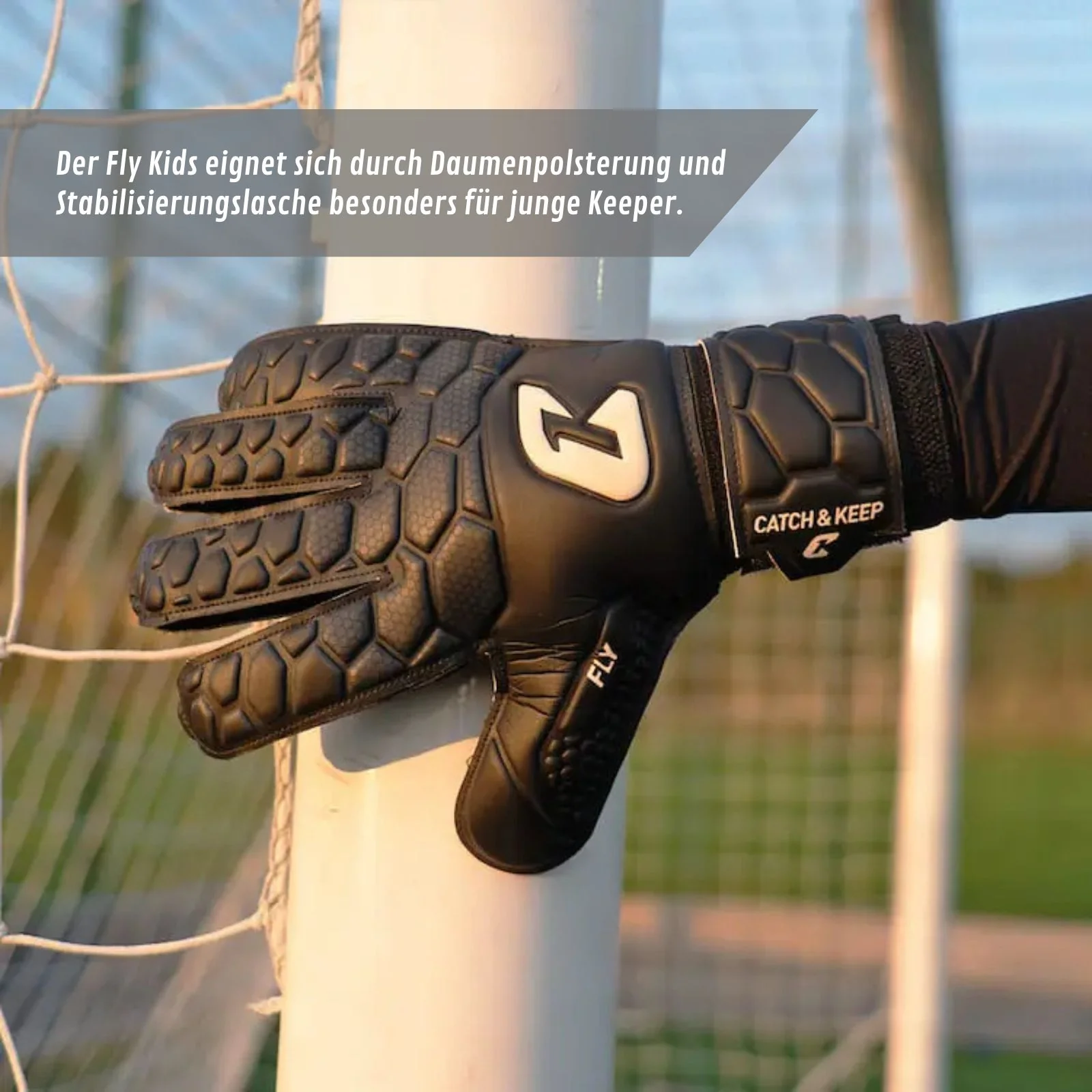 Fussballhandschuhe Fly Kids Dark Soul Gr. 5 Torwart Goalie Handschuhe - Image 6