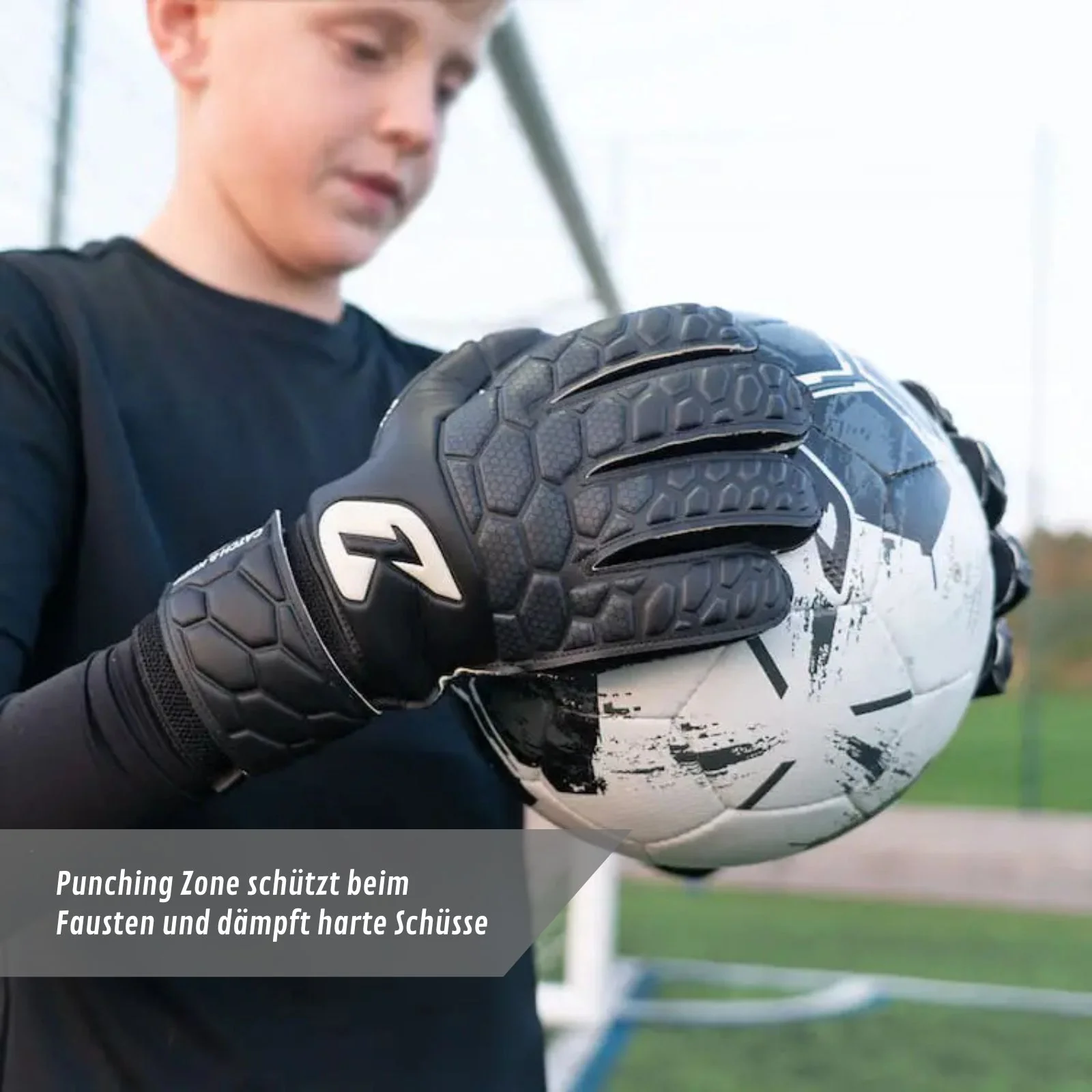 Fussballhandschuhe Fly Kids Dark Soul Gr. 6 Torwart Goalie Handschuhe - Image 3