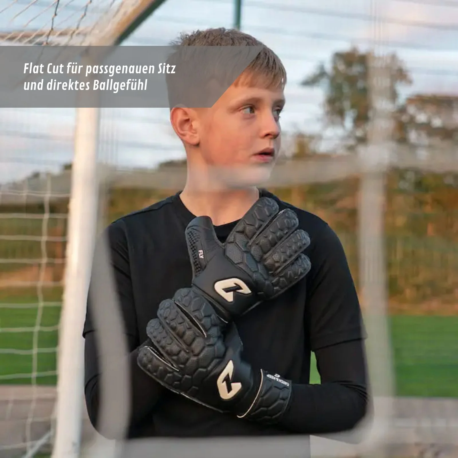 Fussballhandschuhe Fly Kids Dark Soul Gr. 6 Torwart Goalie Handschuhe - Image 5