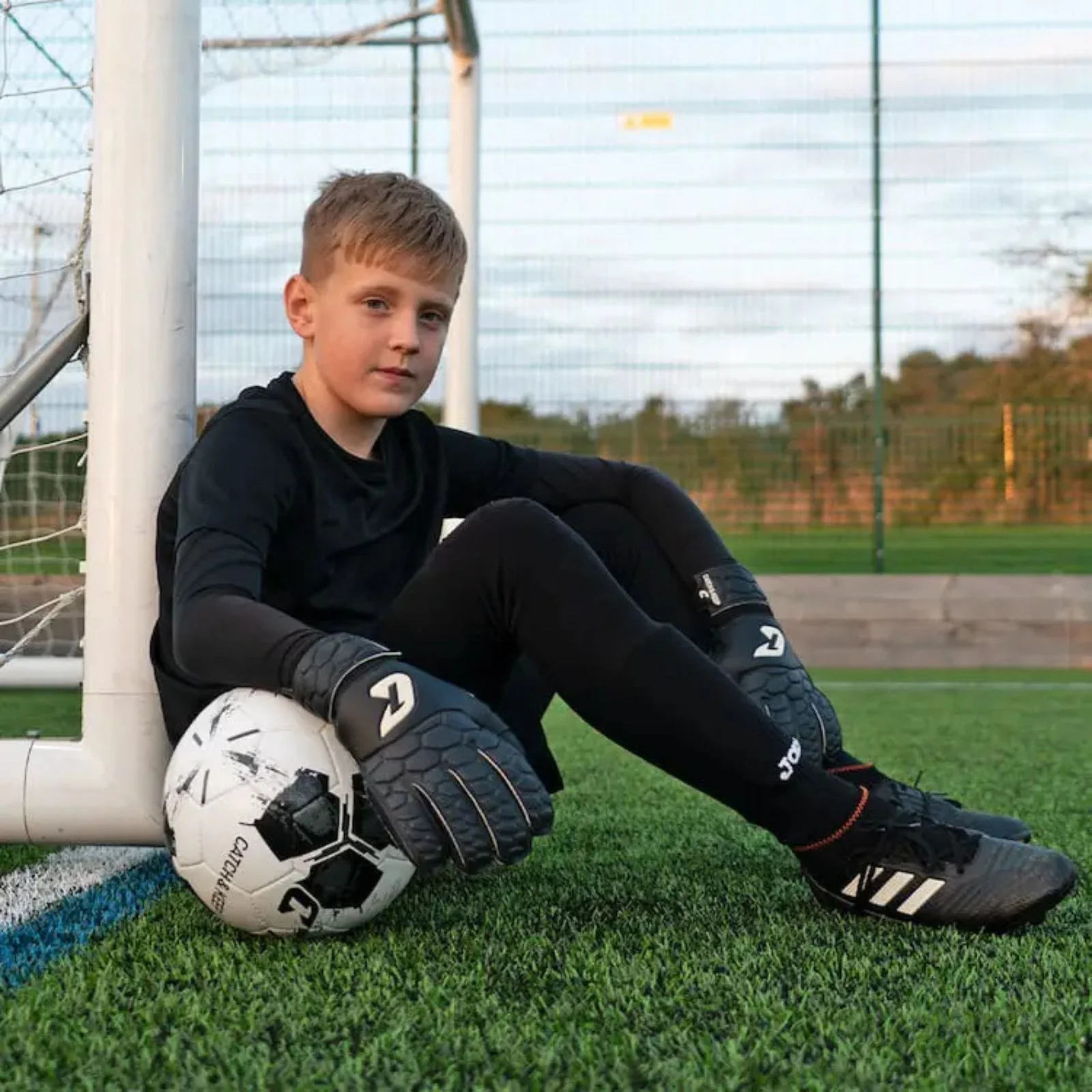 Fussballhandschuhe Fly Kids Dark Soul Gr. 7 Torwart Goalie Handschuhe - Image 7