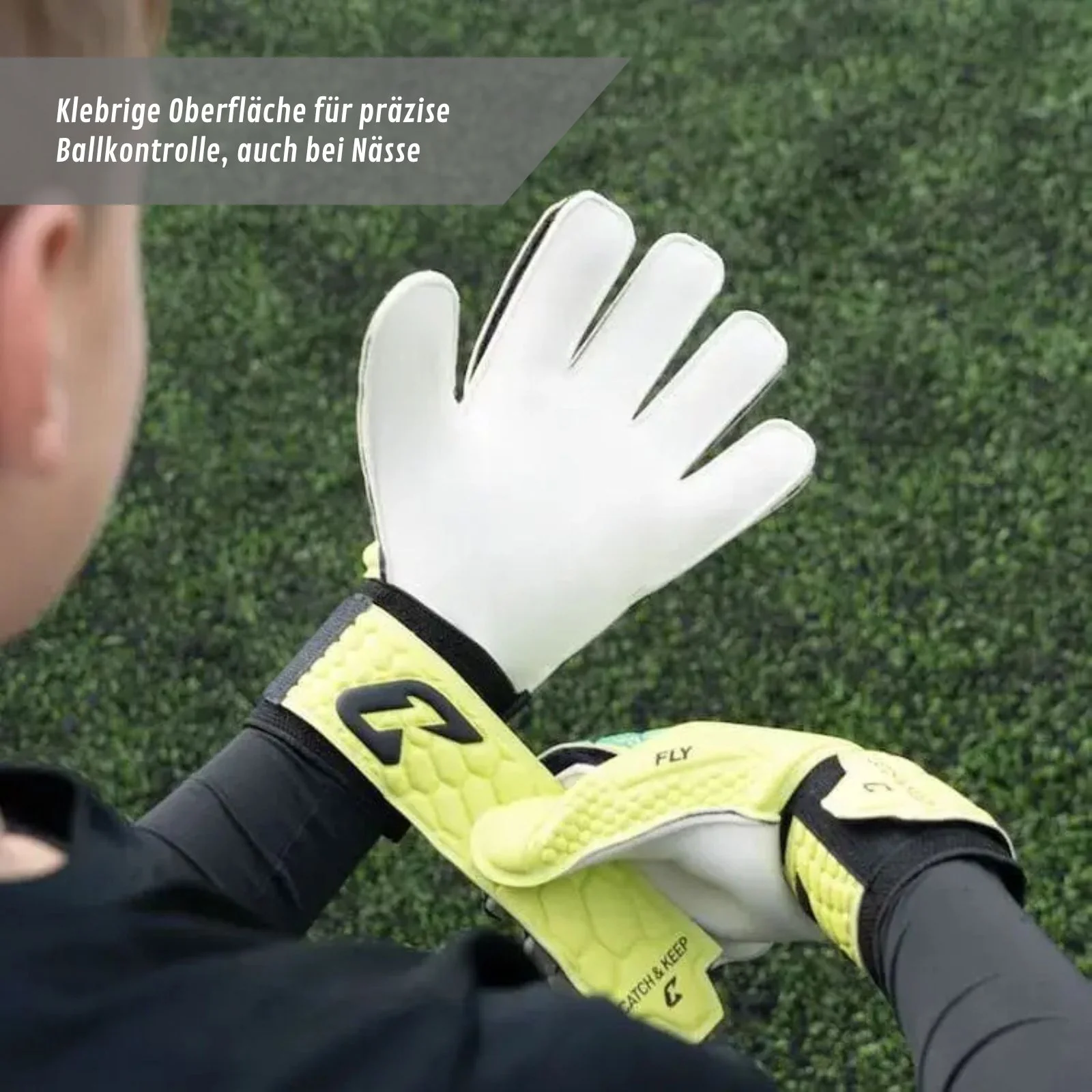 Fussballhandschuhe Fly Kids Green Soul Gr. 4 Torwart Goalie Handschuhe - Image 4