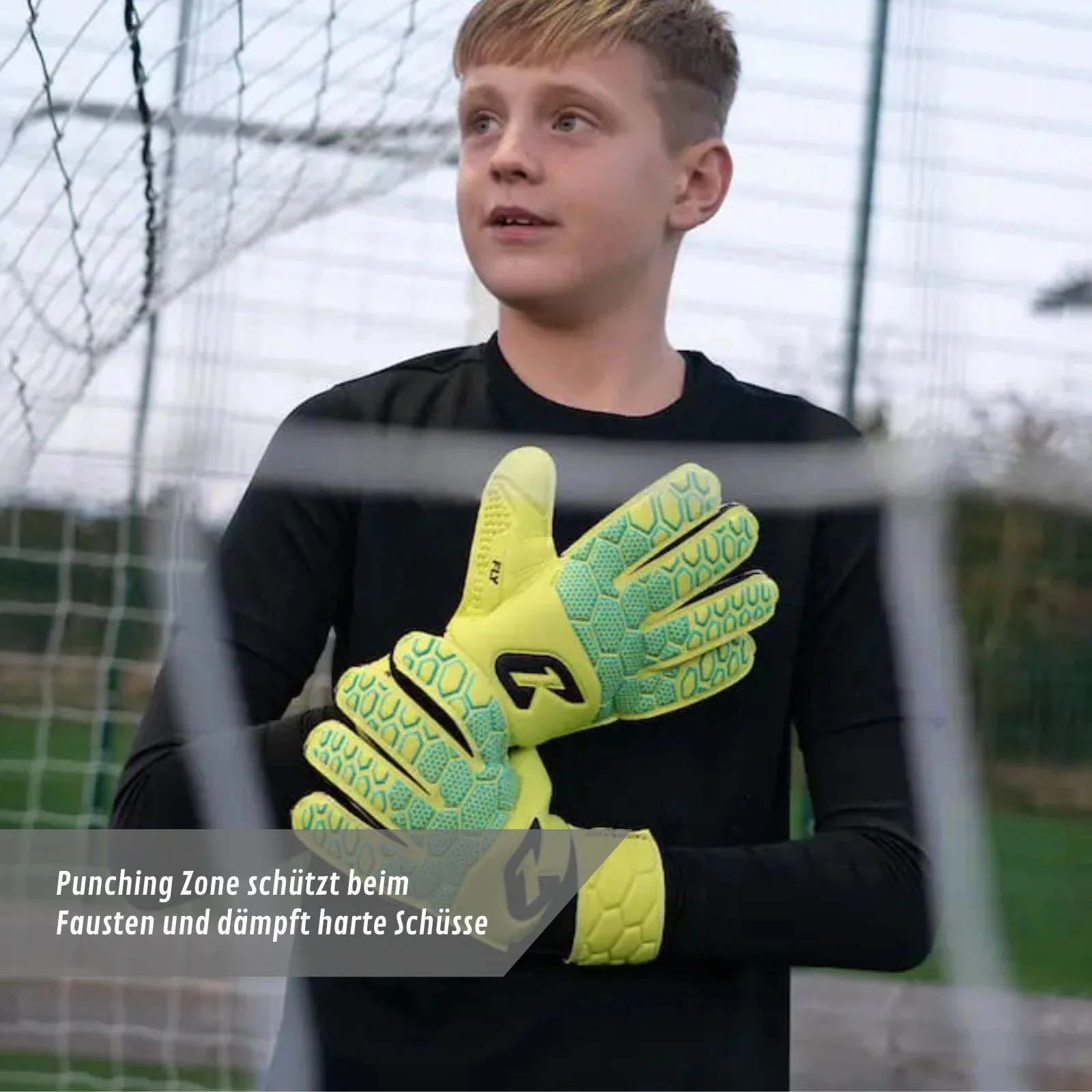 Fussballhandschuhe Fly Kids Green Soul Gr. 6 Torwart Goalie Handschuhe - Image 3