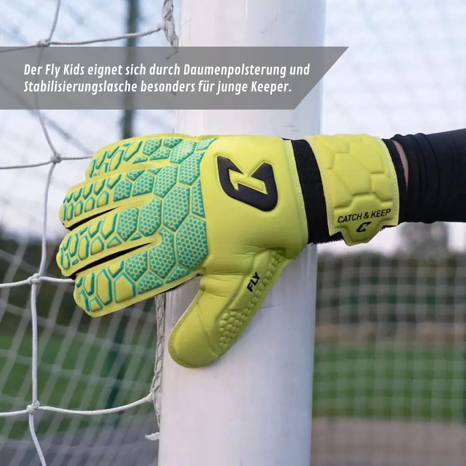 Fussballhandschuhe Fly Kids Green Soul Gr. 7 Torwart Goalie Handschuhe - Image 6