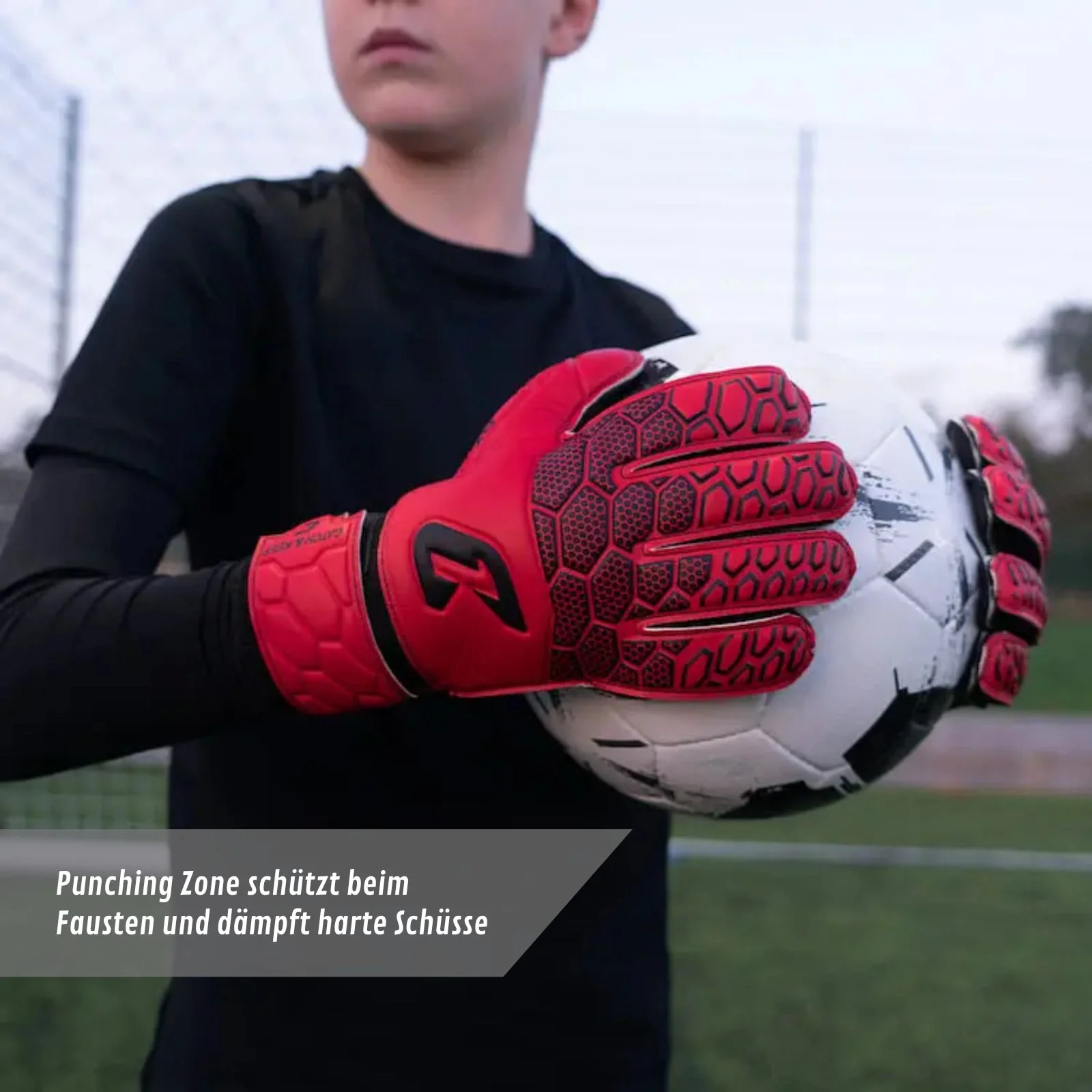 Fussballhandschuhe Fly Kids Red Soul Gr. 3 Torwart Goalie Handschuhe - Image 3