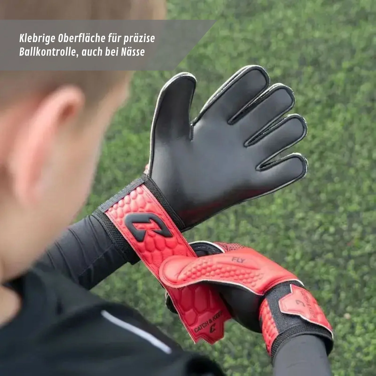 Fussballhandschuhe Fly Kids Red Soul Gr. 3 Torwart Goalie Handschuhe - Image 4