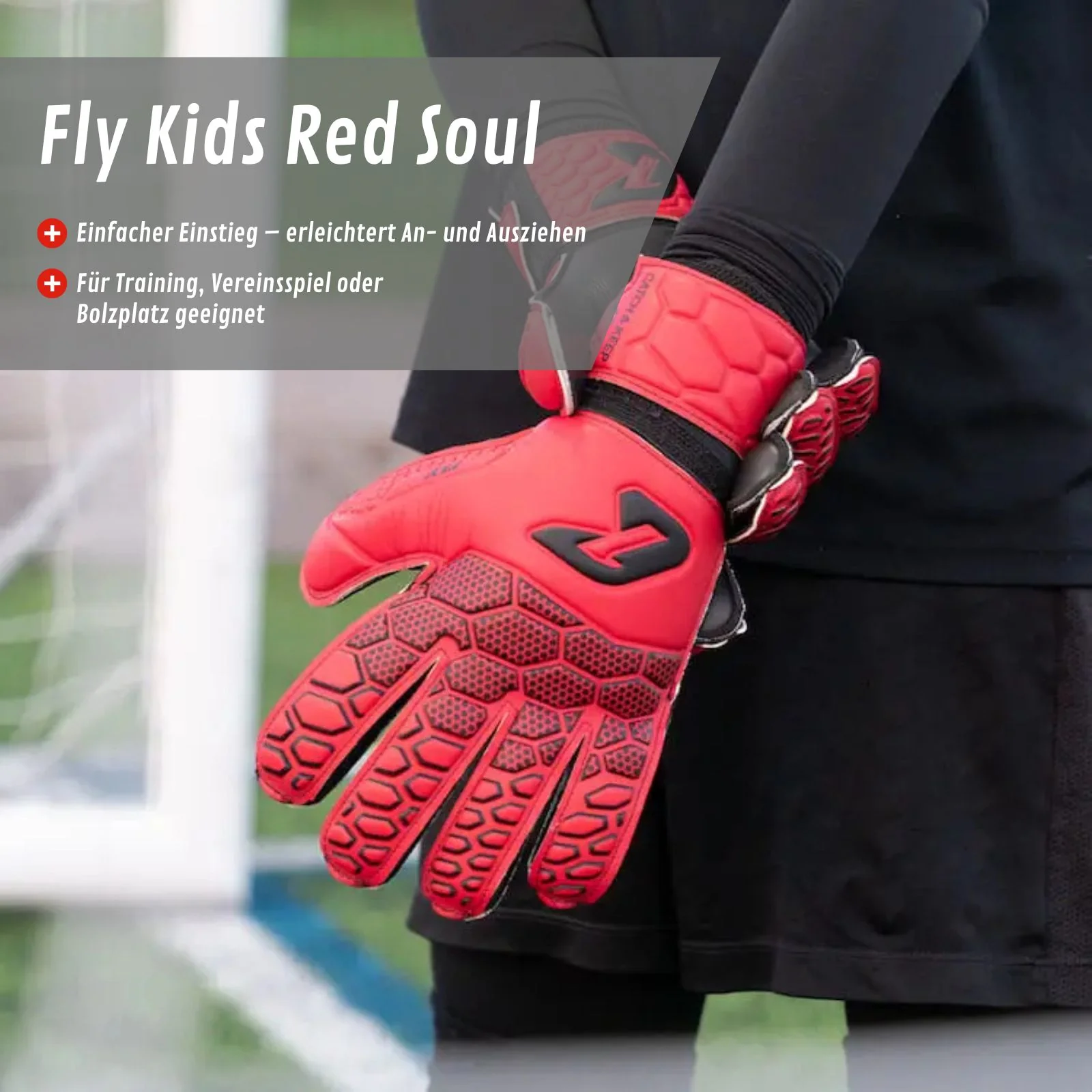 Fussballhandschuhe Fly Kids Red Soul Gr. 5 Torwart Goalie Handschuhe - Image 2