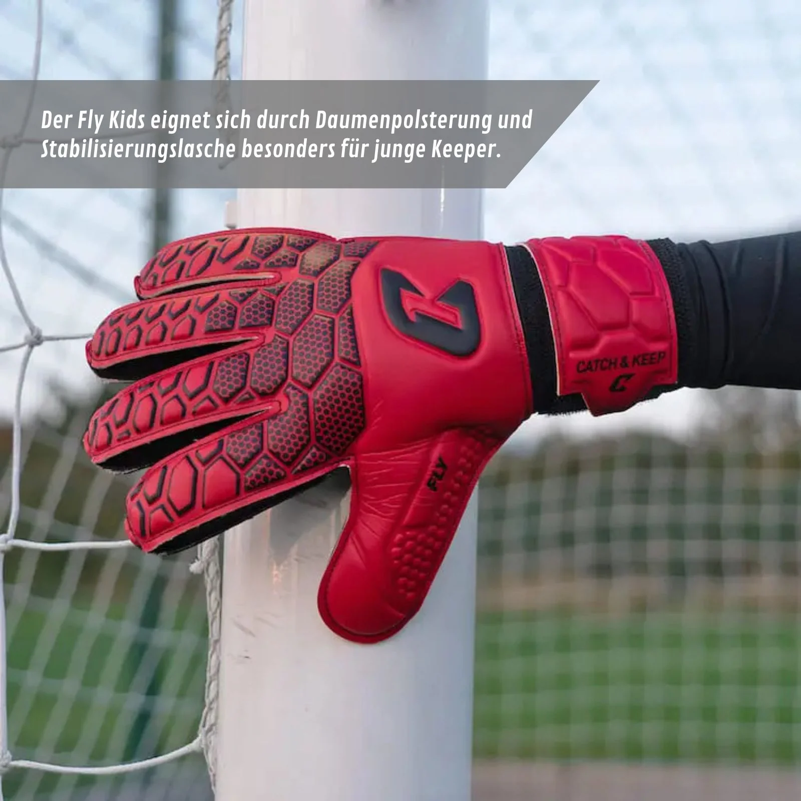 Fussballhandschuhe Fly Kids Red Soul Gr. 5 Torwart Goalie Handschuhe - Image 6