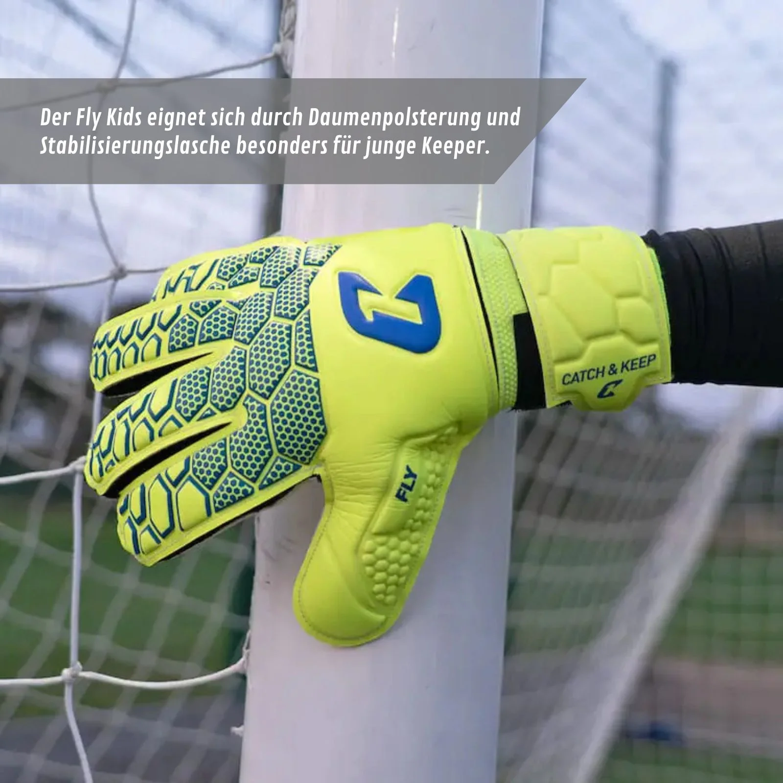 Fussballhandschuhe Fly Kids Yellow Soul Gr. 4 Torwart Goalie Handschuhe - Image 6