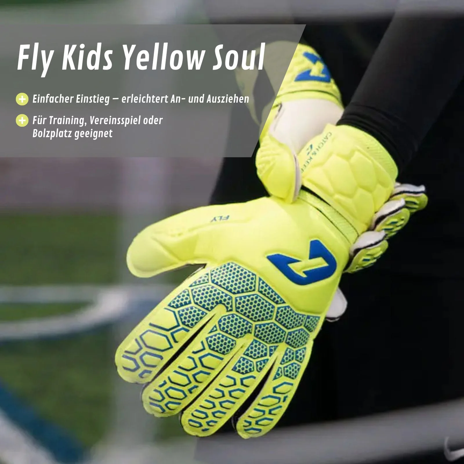 Fussballhandschuhe Fly Kids Yellow Soul Gr. 6 Torwart Goalie Handschuhe - Image 2