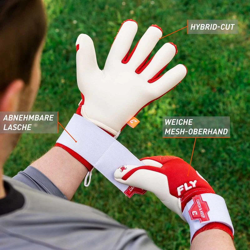 Fussballhandschuhe Fly Red Soul Gr. 9.5 Rot Torwart Keeper Goalie Handschuhe - Image 2