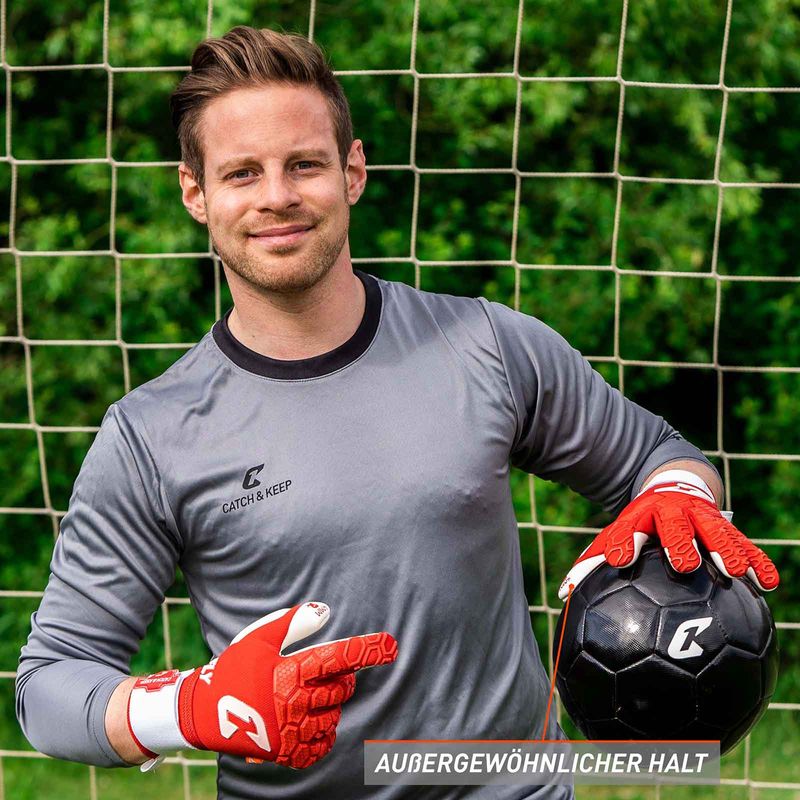 Fussballhandschuhe Fly Red Soul Gr. 9.5 Rot Torwart Keeper Goalie Handschuhe - Image 3