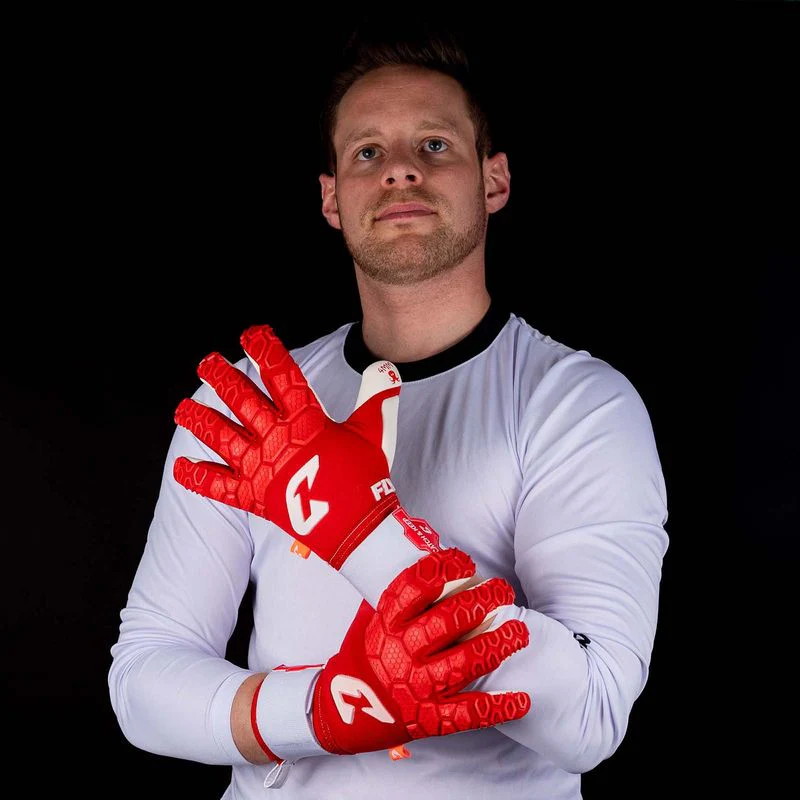 Fussballhandschuhe Fly Red Soul Gr. 9.5 Rot Torwart Keeper Goalie Handschuhe - Image 4